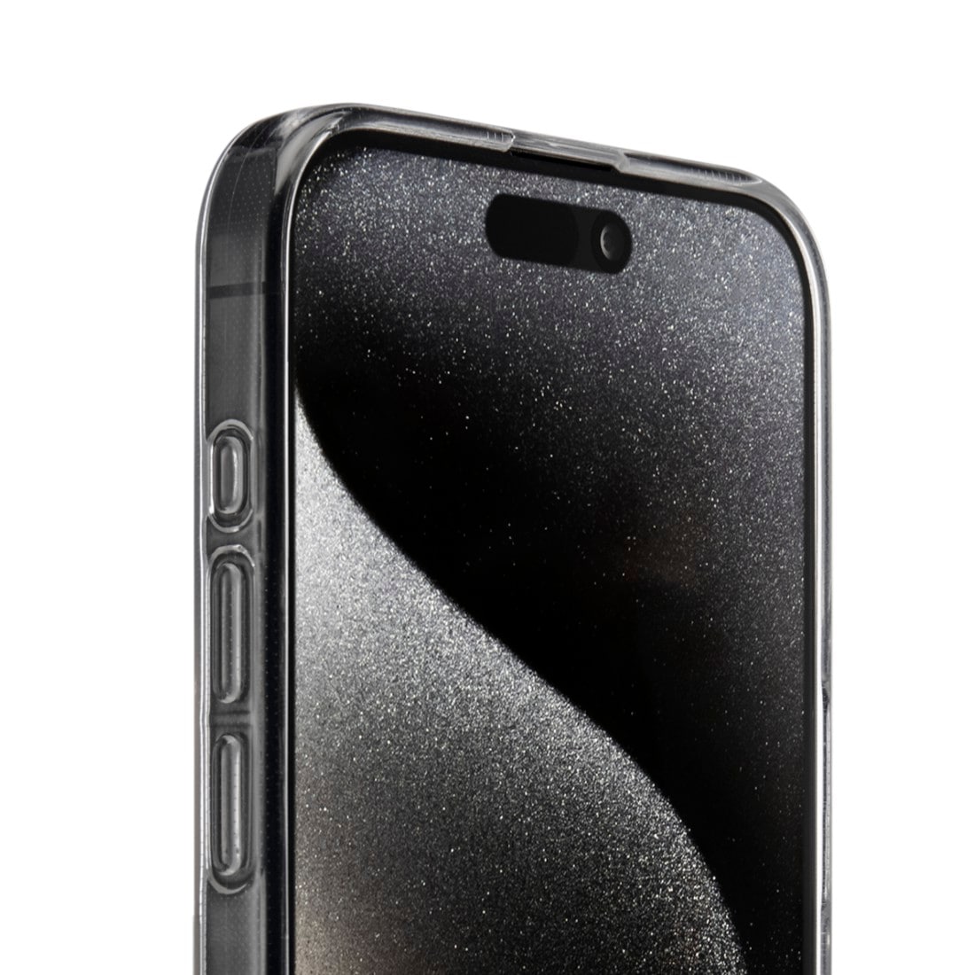 Hama Handyhülle »Handyhülle „Always Clear“ f. iPhone 15 Pro (kratzfest, ohne Vergilben)« Apple iPhone 15 Pro Anti-Rutsch-Oberfläche und bezogene Seitentasten