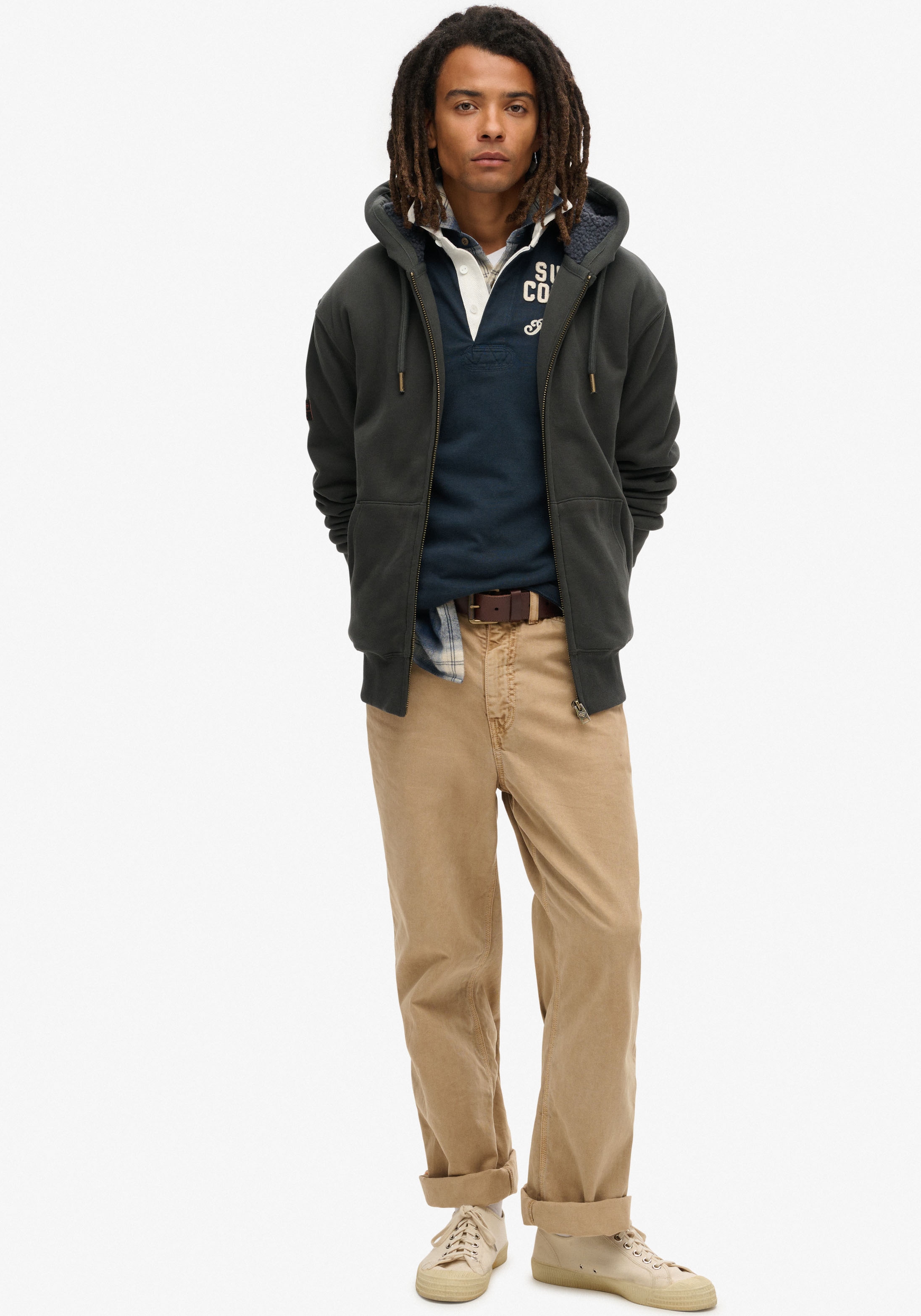 Superdry Kapuzensweatjacke »Borg Lined Ziphood«