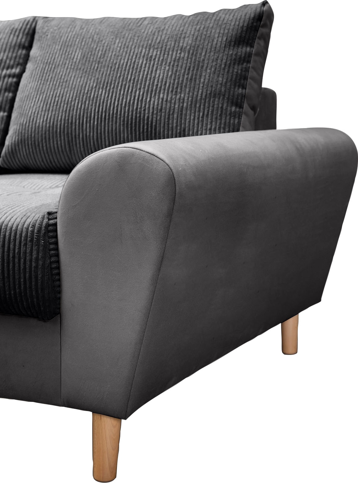 Home affaire Ecksofa »Rice L-Form«, (Set, mit Hocker), mit Bonnellfederkern, Hocker & Kissen, Ottomane beidseitig montierbar