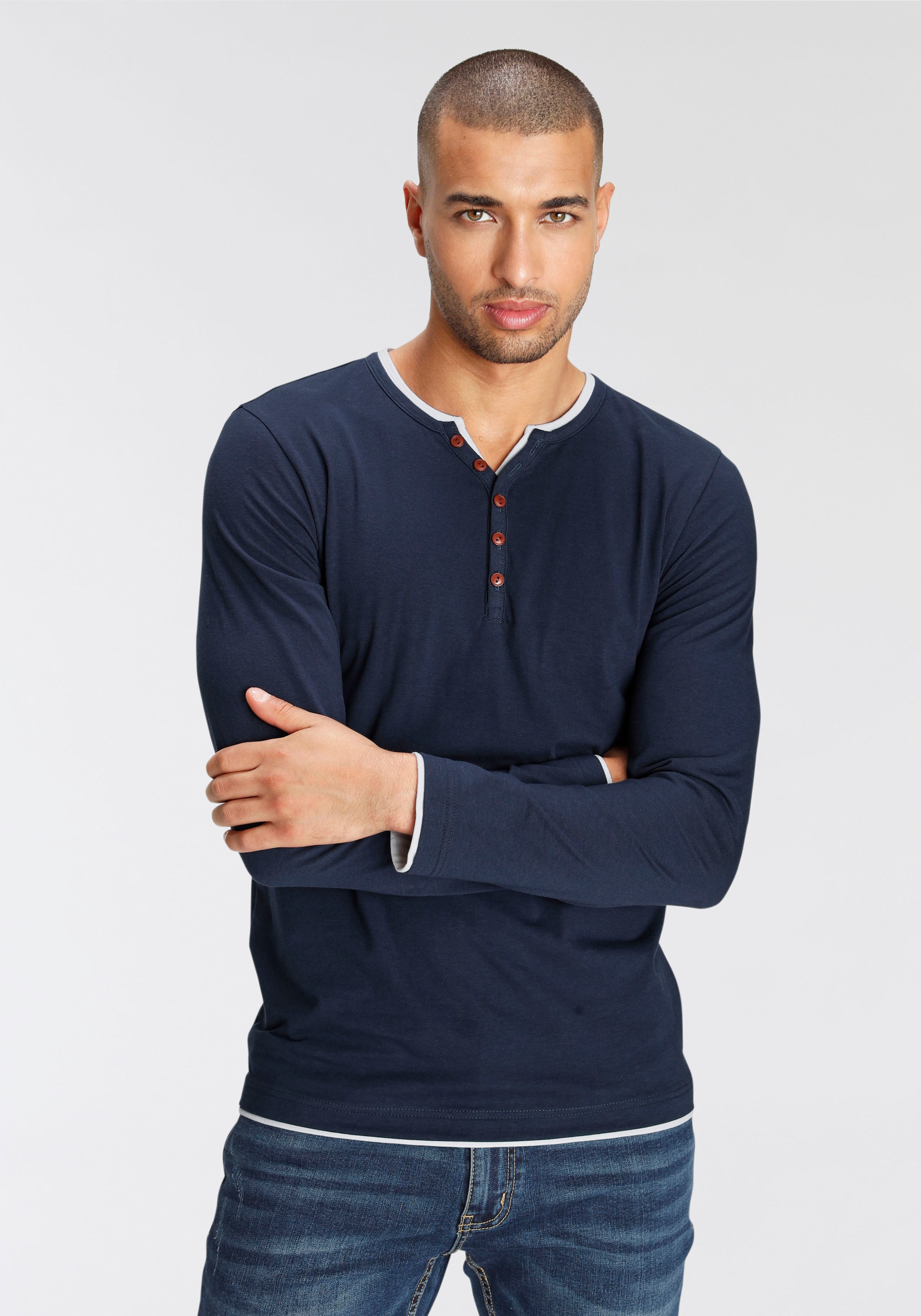AJC Longsleeve, Langarm, schmal geschnitten, Rundhalsausschnitt
