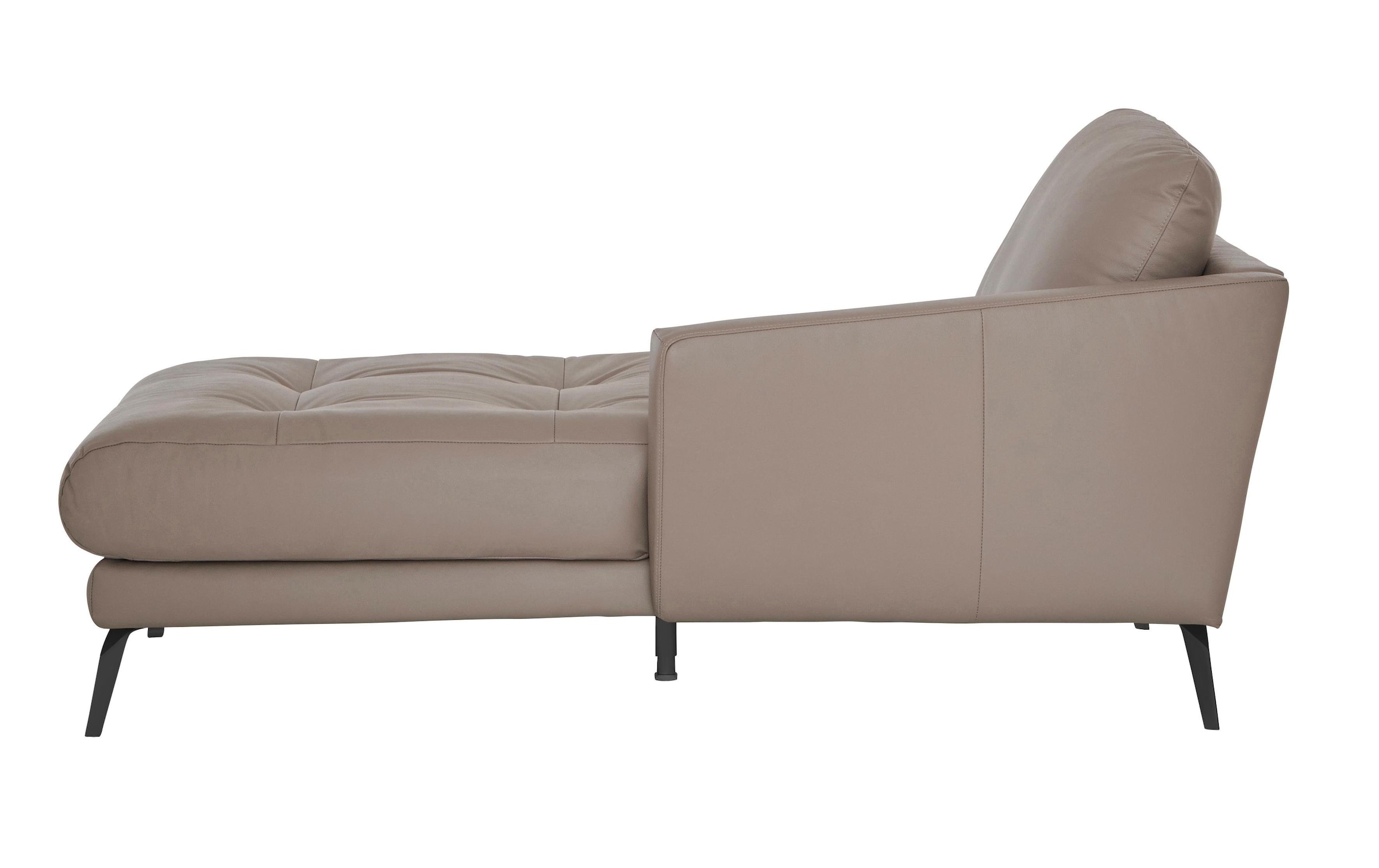 W.SCHILLIG Chaiselongue »softy«, mit dekorativer Heftung im Sitz, Füße schwarz pulverbeschichtet
