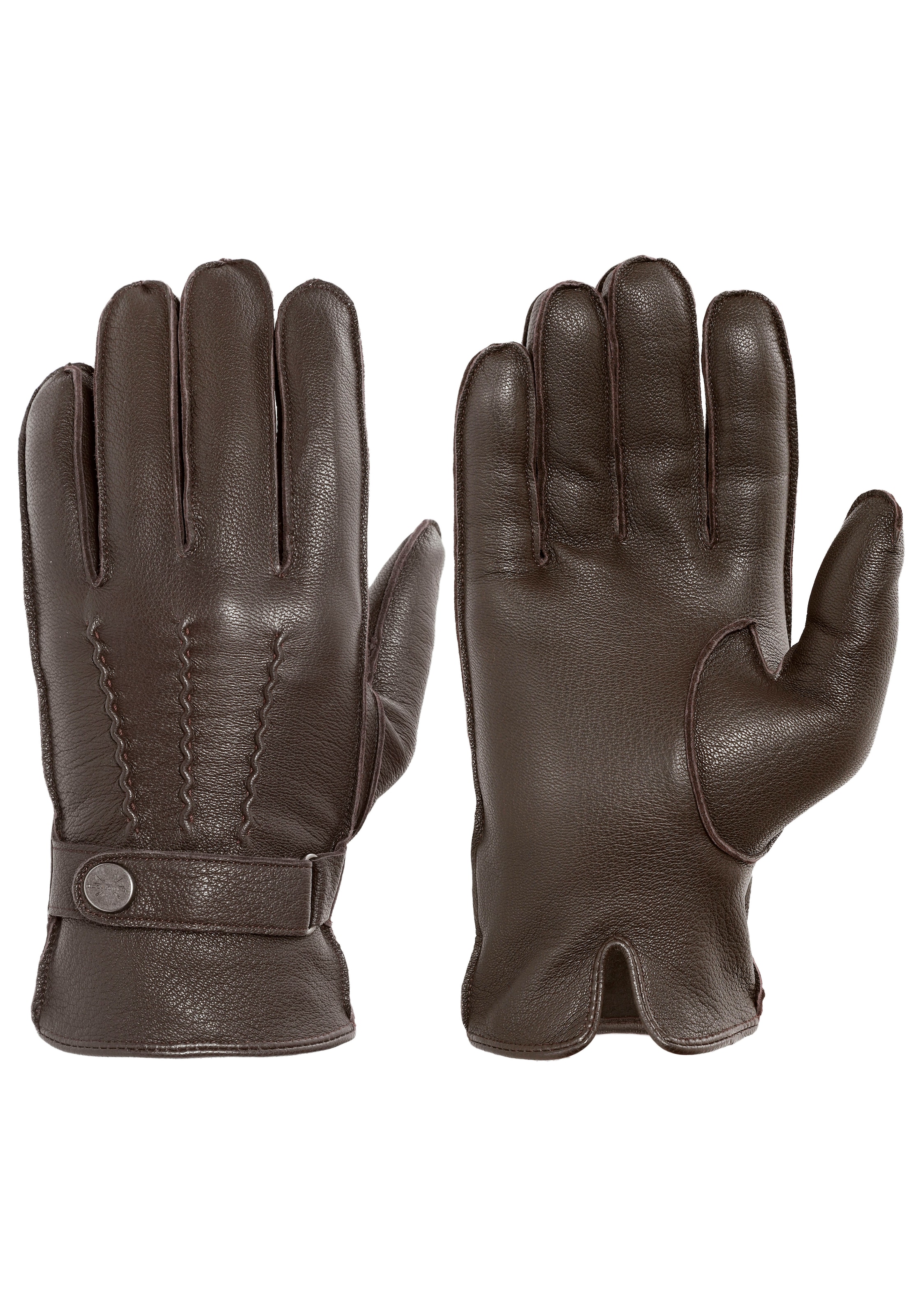 PEARLWOOD Lederhandschuhe »Planar«, Verstellbarer Lederriegel