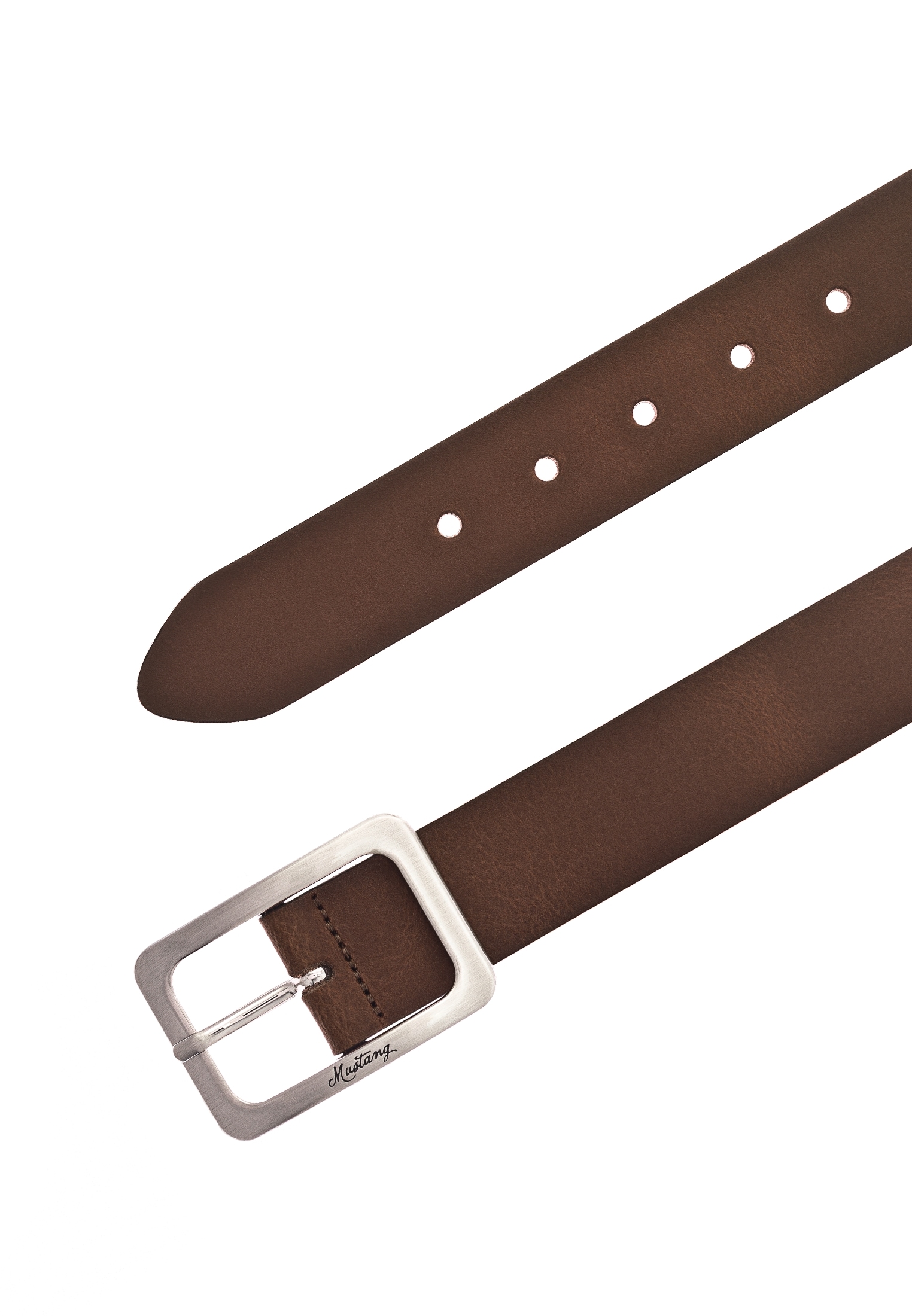 MUSTANG Ledergürtel, Eckige, mattfarbene Schließe, 3,5 cm