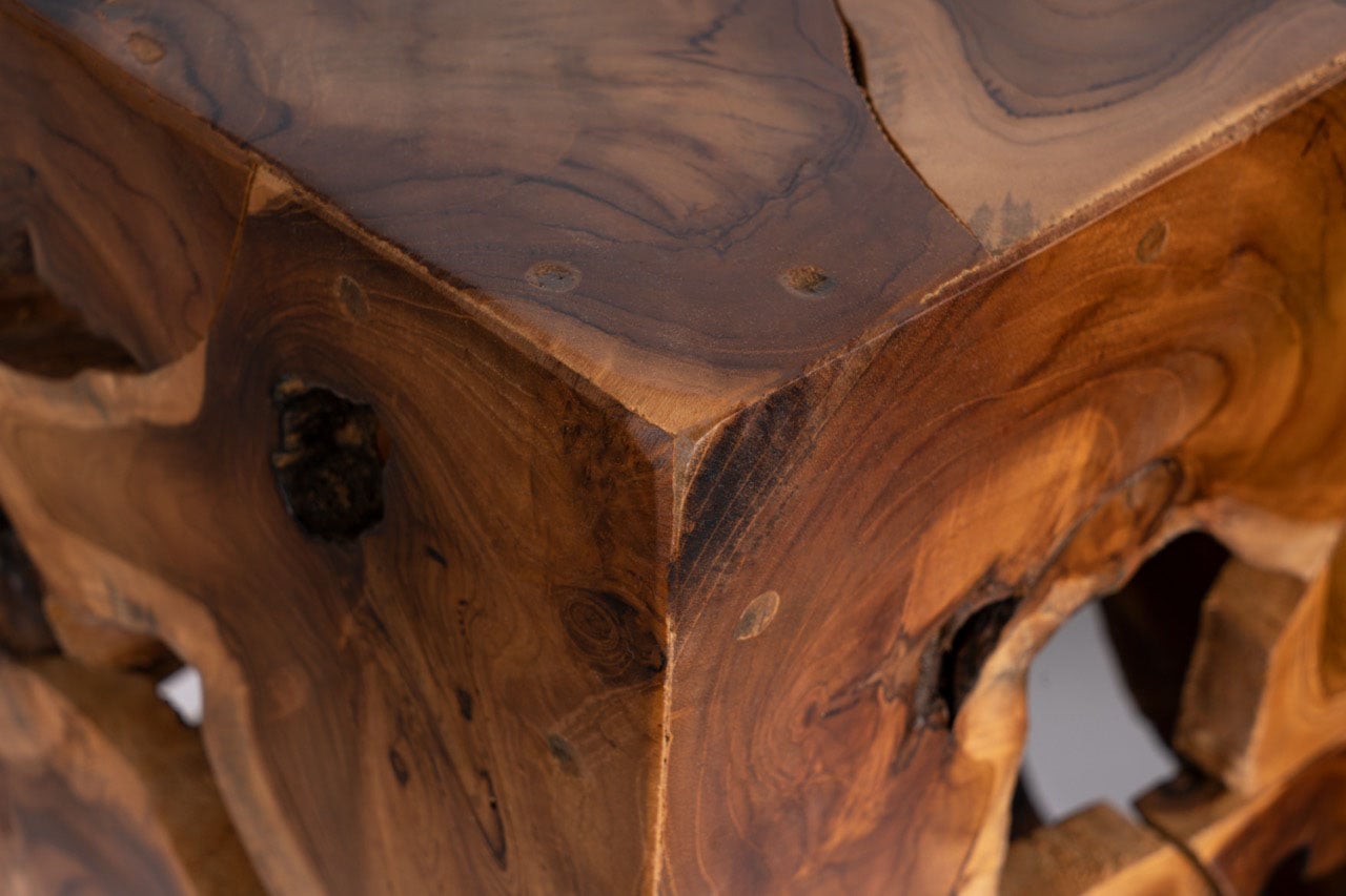 Kayoom Beistelltisch »Radix 425, hochwertiges Teakholz, Natur-Design«, (1 St.), Hochwertiges Teakholz, stabile Bauweise, detailreiche Handarbeit