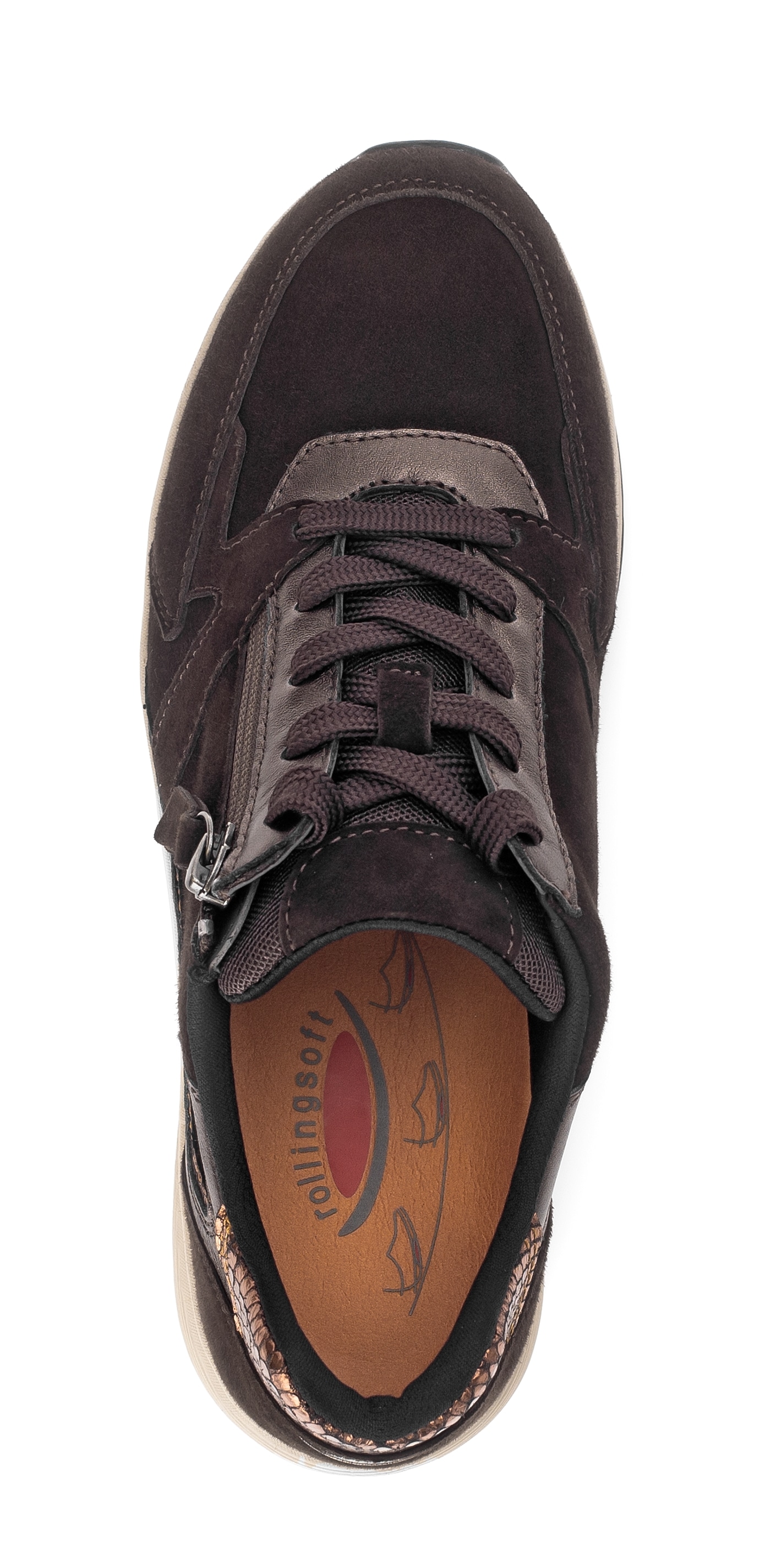 Gabor Rollingsoft Keilsneaker  , Schnürer, Halbschuh, Freizeitschuh mit zusätzlichem Reißverschluss