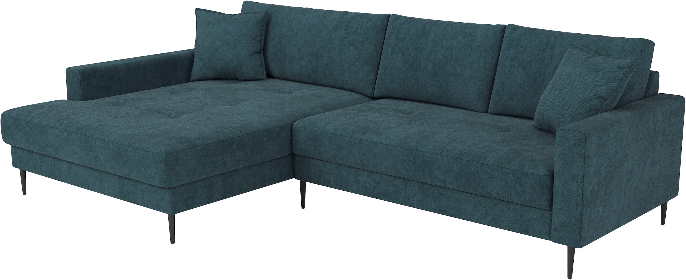 Trends by HG Ecksofa »Summer L-Form, B: 280cm, in Cord & Struktur« wahlweise mit Kopfstützen, schwarze Metallfüße