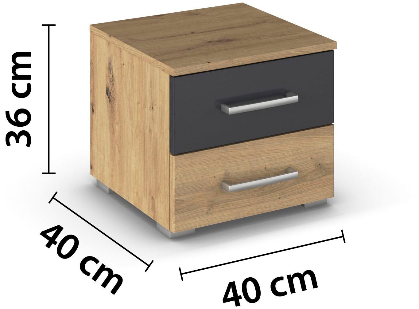 rauch Nachtkommode »Nachttisch Nachtkonsole Beistelltisch Kommode Sideboard BURANO«, mit farblich abgesetzter Schublade MADE IN GERMANY