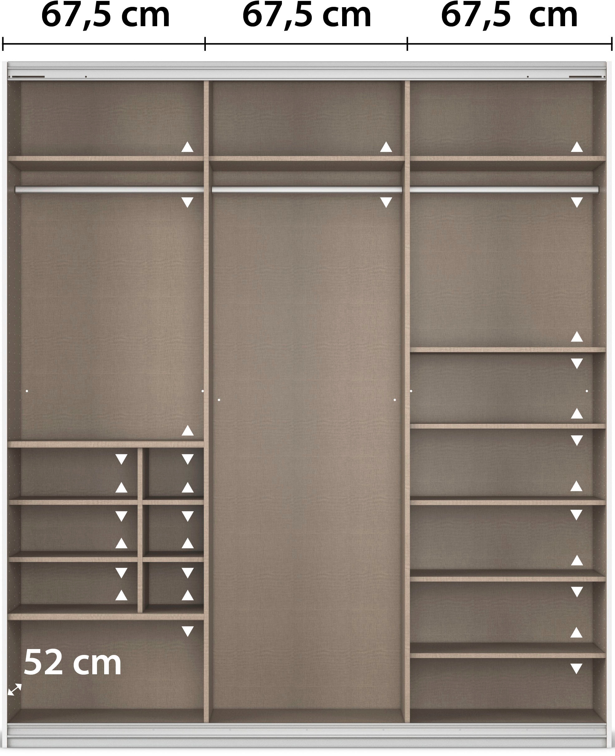 rauch Schwebetürenschrank »Kleiderschrank Schrank Garderobe Wäscheschrank TOMA«, inkl. Regaleinsatz sowie zusätzlichen Einlegeböden MADE IN GERMANY