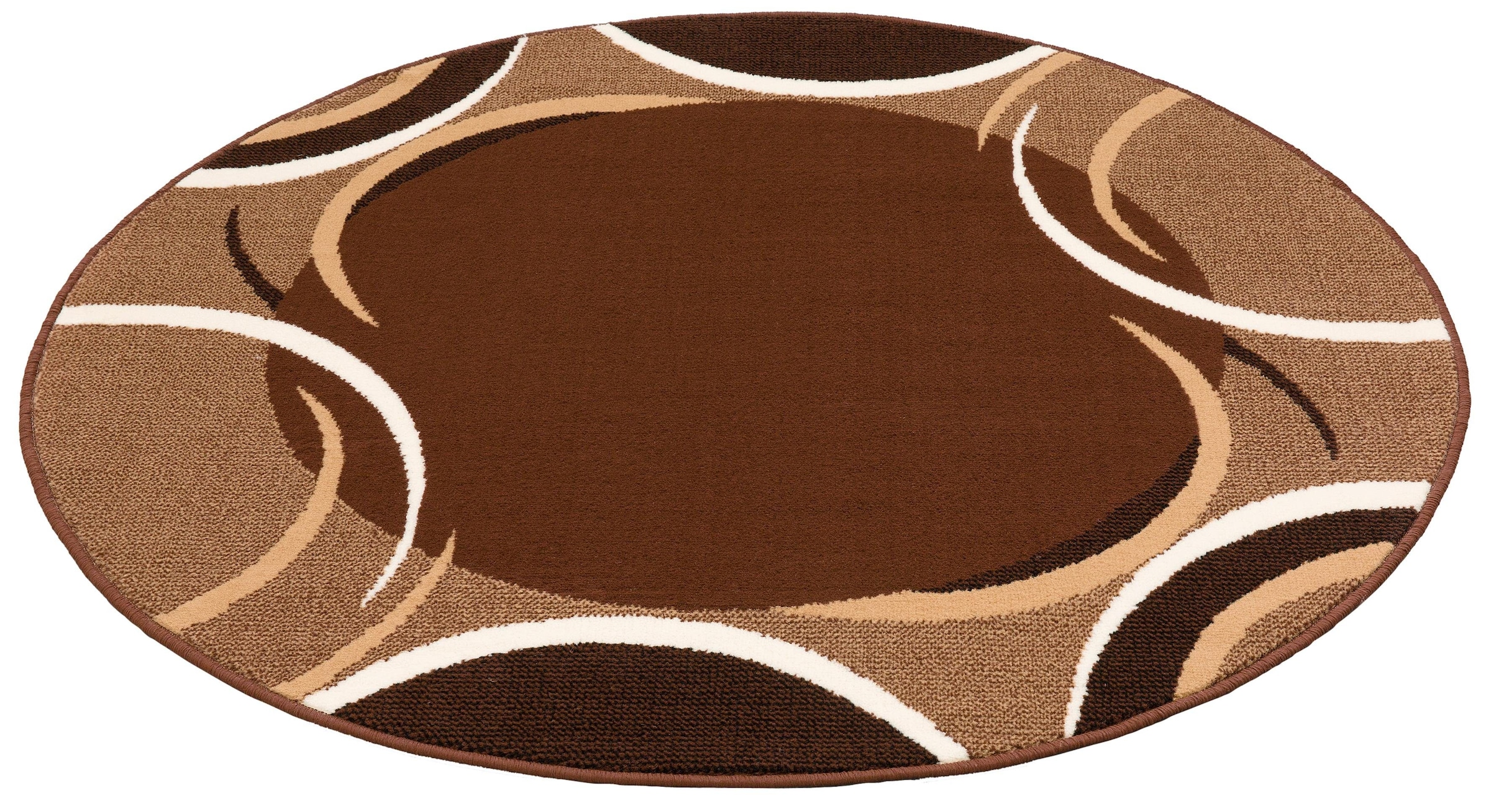 my home Teppich »Noah«, rund, 7 mm Höhe, mit Bordüre, Kurzflor, verspieltes Design, pflegeleicht, elegant