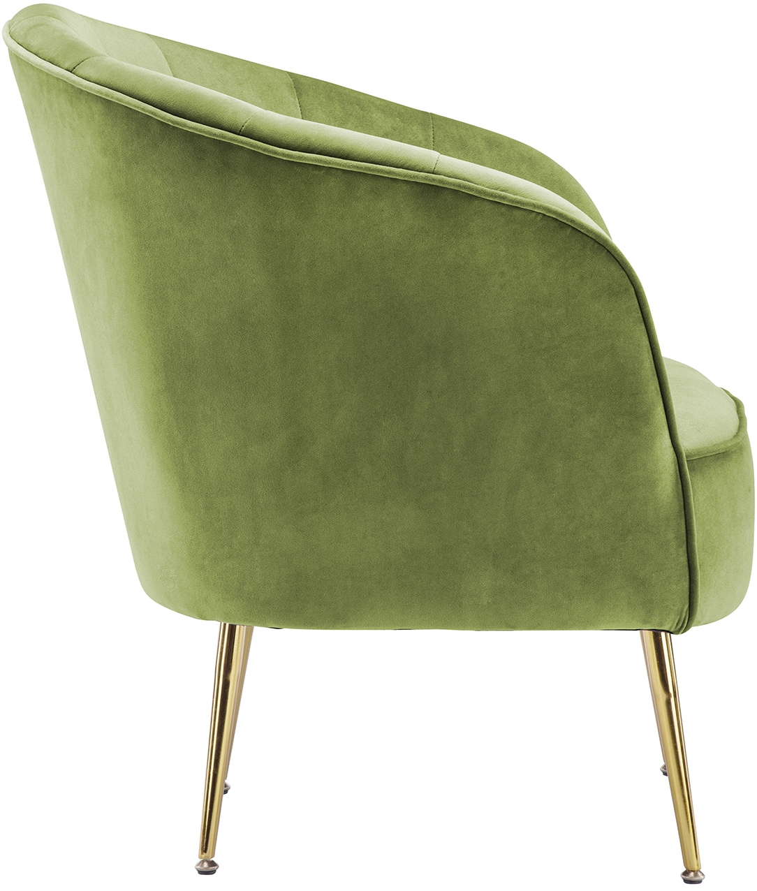 Kayoom Sessel »Loulan 125, gemütlicher Cocktail-Sessel, edler Samtbezug«, (1 St.), Cocktail-Sessel, Rückenlehne mit Ziernaht, Metallbeine in Gold