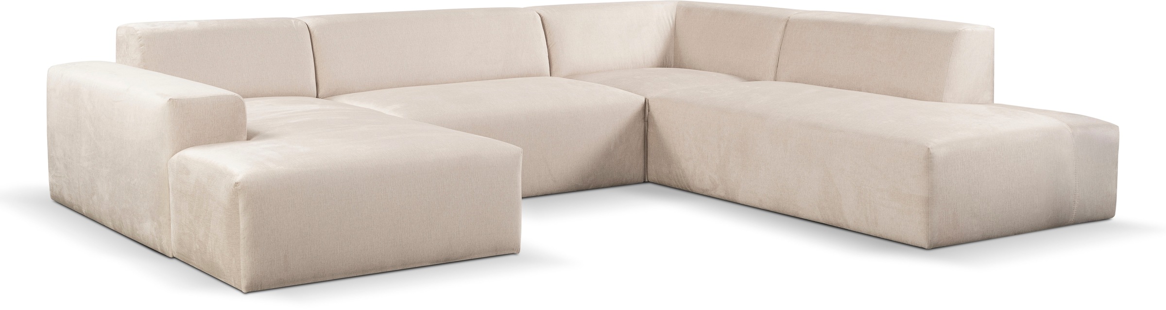 WERK2 Wohnlandschaft »Zeus U-Form«, Curvy Trend Wohnlandschaft mit urbaner Optik auch in weichem Cord