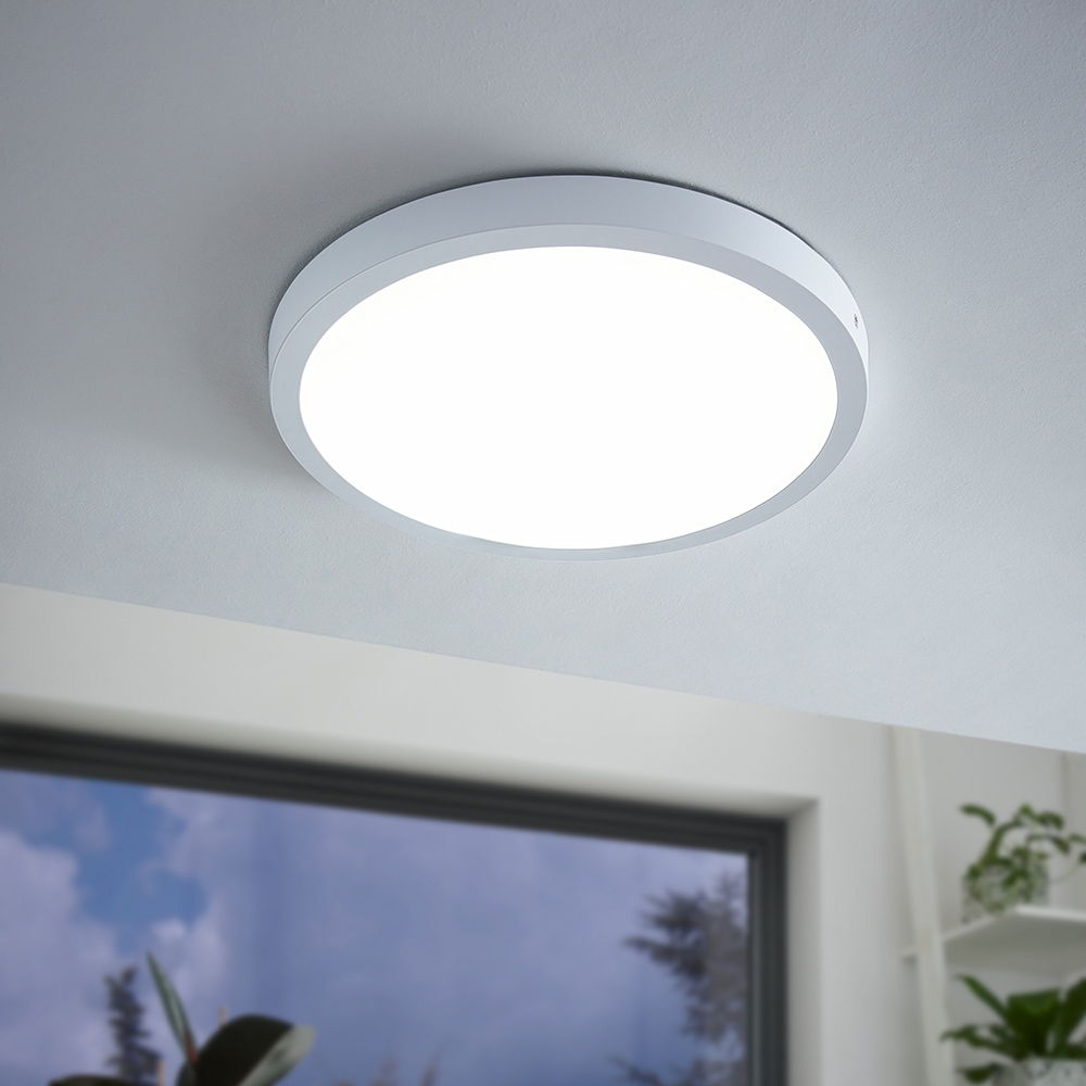 EGLO Aufbauleuchte »FUEVA 1«, 1 flammig, Leuchtmittel LED-Board | LED fest integriert, schlankes Design, nur 3 cm hoch, Durchmesser 40 cm