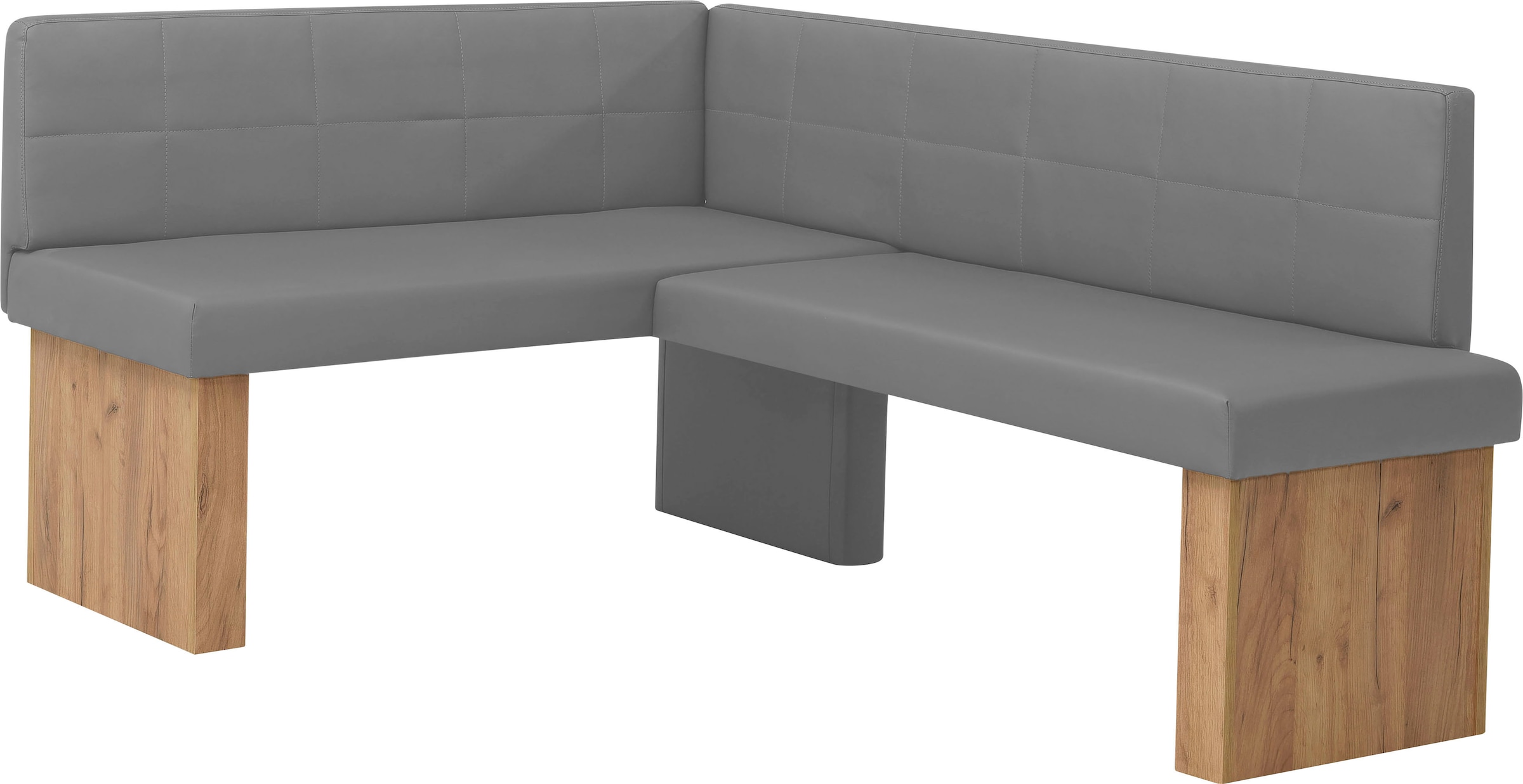 massivline&more, Eckbankgruppe »Anna« Set, 4 Stk. tlg. mit 2 Stühlen mit massiven Gestell, eichefarben/Lotos 5311 grau + grau + eichefarben, 