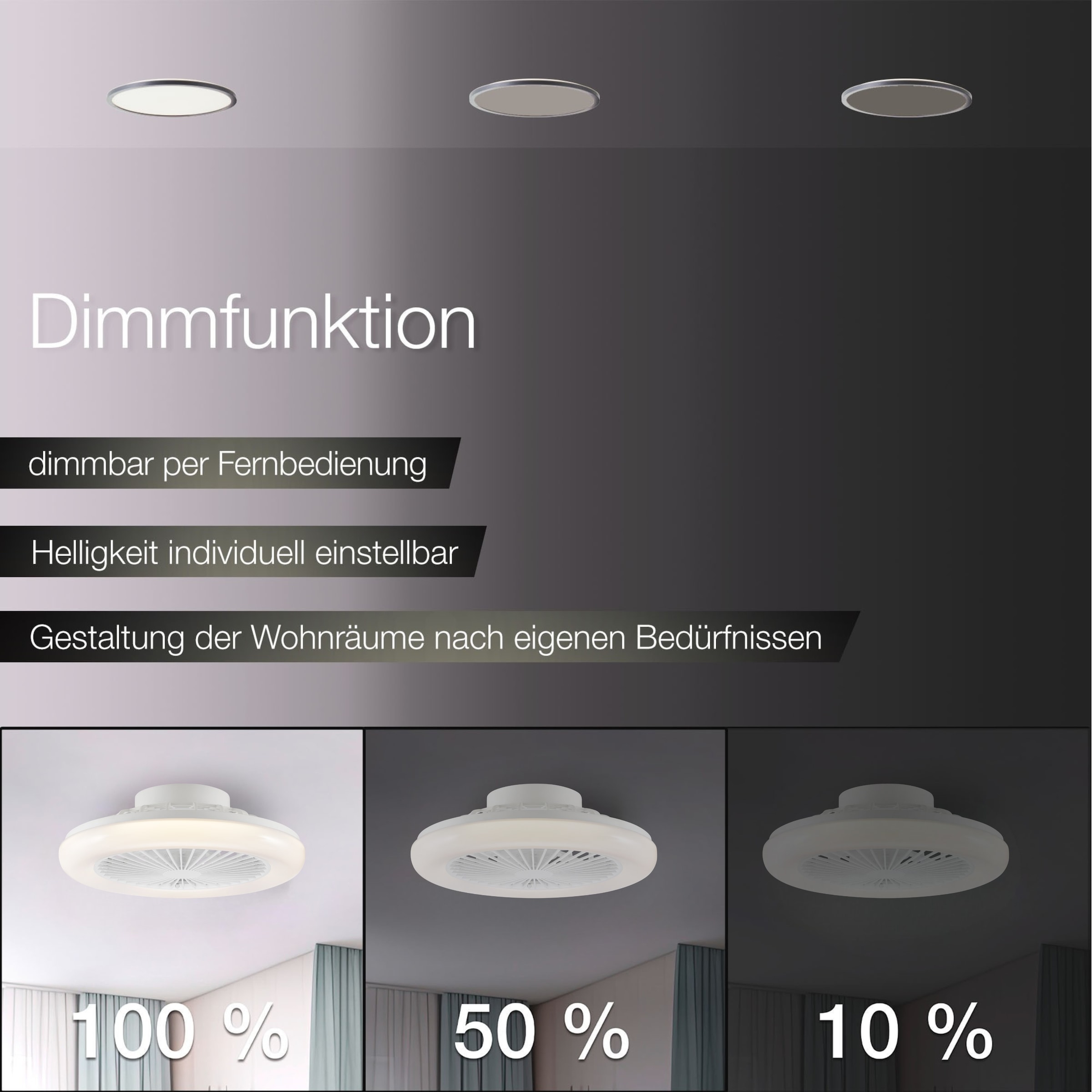 Brilliant LED Deckenleuchte »Montero« LED-Modul 1 Stk. warmweiß - kaltweiß LED-Deckenventilator, Ø 42 cm, 2700 lm, 2700-6500 K