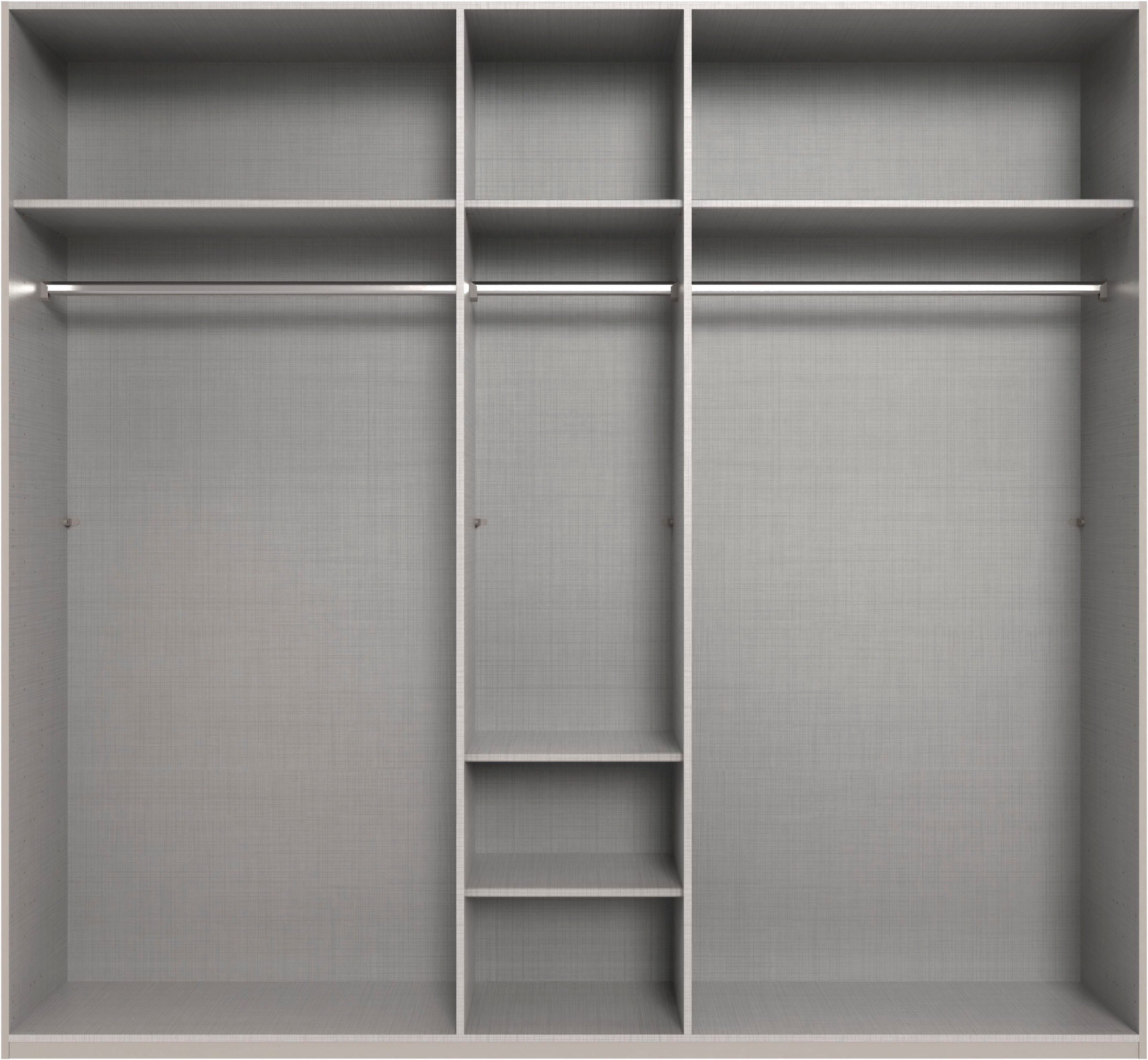Wimex Kleiderschrank »Mugano, in 5 Breiten und 2 Höhen, Made in Germany«, (in Basic oder Premium Ausstattung mit 2 weiteren Einlegeböden), mit langen Griffstangen aus Metall, wahlweise mit oder ohne Spiegel