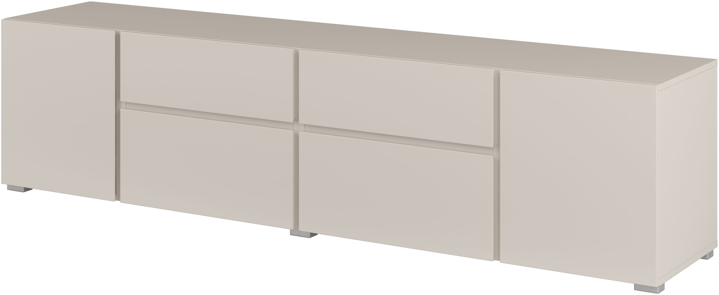 OTTO home Lowboard »Metric,Breite 195cm, grifflose Lowboard 2Klappen/2Schubkästen/2Tür« TV-Schrank mit viel Stauraum, TV-Board