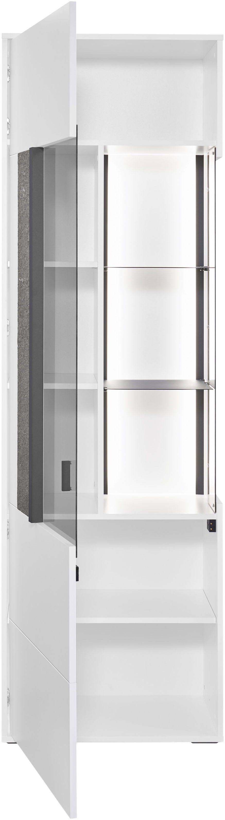 set one by Musterring Vitrine »Deltona«, mit Sandsteinelement, inkl. Beleuchtung, zwei Farben, B64 x H204 cm