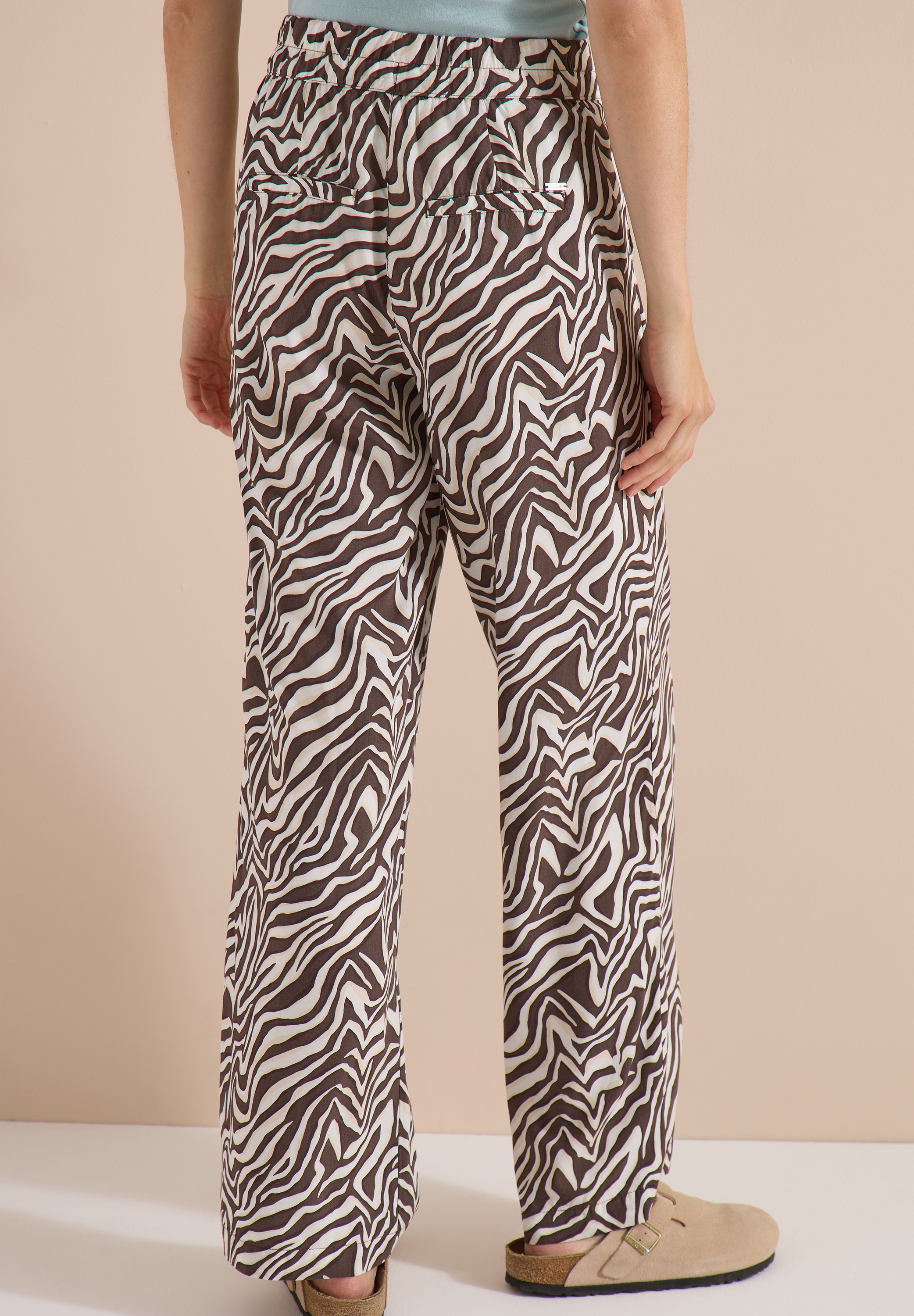 Cecil Stoffhose  Sommerhose, abstrahierter Zebraprint, Elastikbund