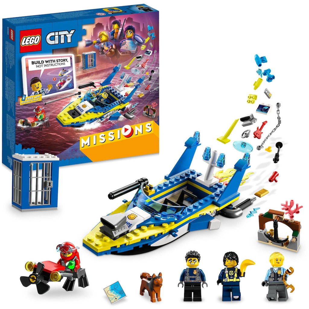 LEGO® Konstruktionsspielsteine »Detektivmissionen der Wasserpolizei (60355), LEGO® City«, (278 St.)