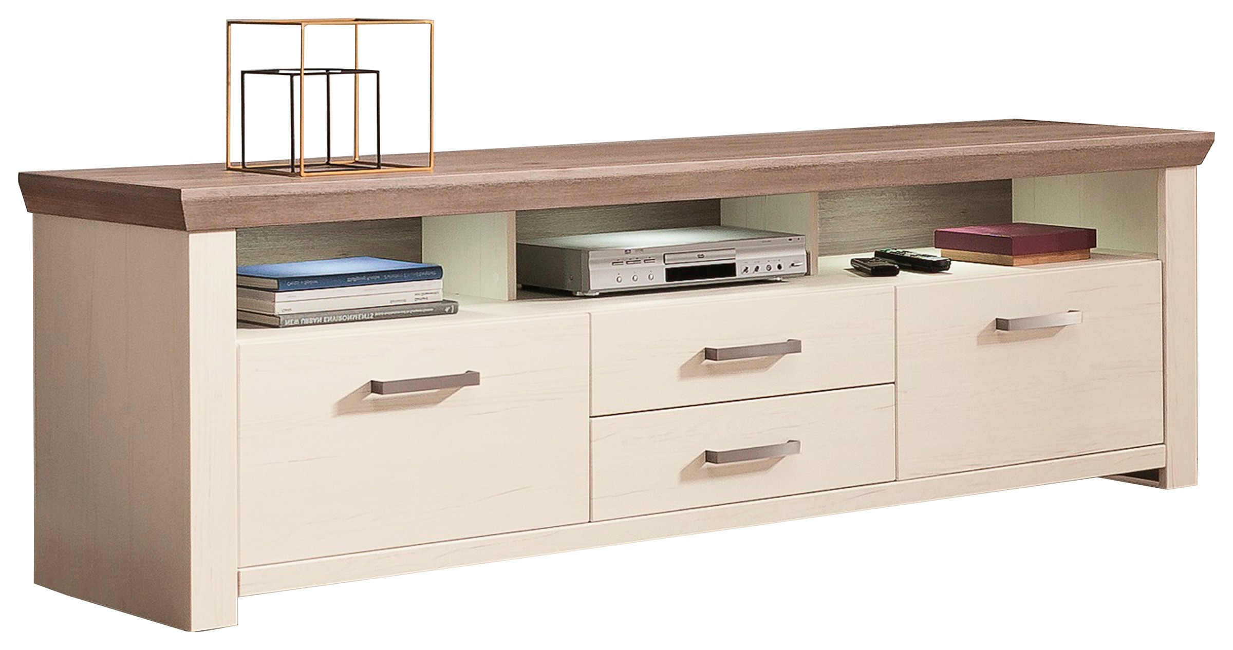 set one by Musterring Lowboard »York« Typ 35, mit 4 Schubkästen, Beleuchtung optional, Breite 200 cm