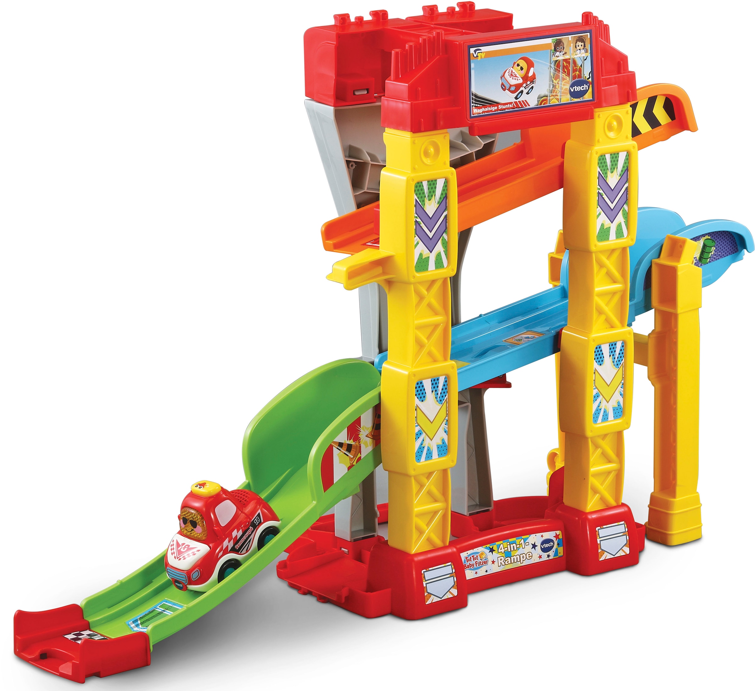 Vtech® Spiel-Parkhaus »Tut Tut Baby Flitzer, 4-in-1-Rampe«, mit Sound;  inkl. 1 Tut Tut Baby Flitzer bei | Spielzeugautos & Fahrzeuge