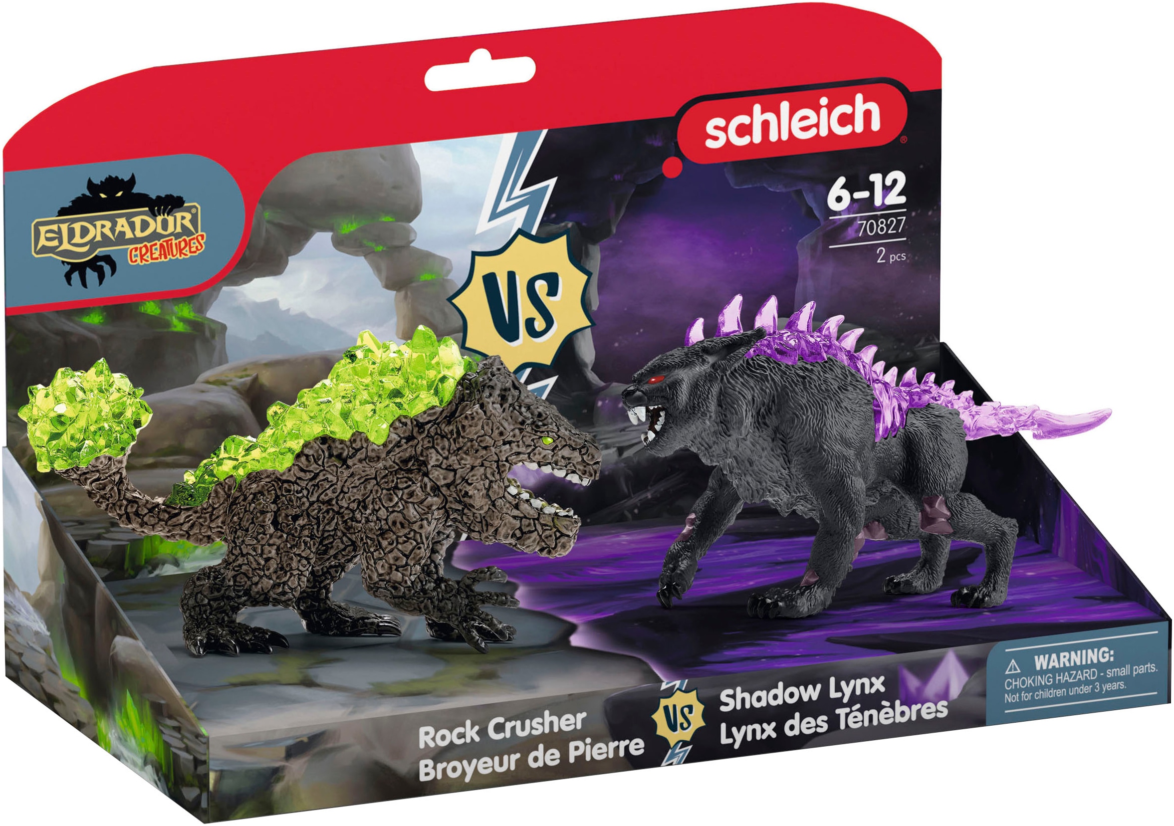 Schleich® Spielfigur »ELDRADOR® CREATURES, Schattenluchs vs. Felsbrecher (70827)«