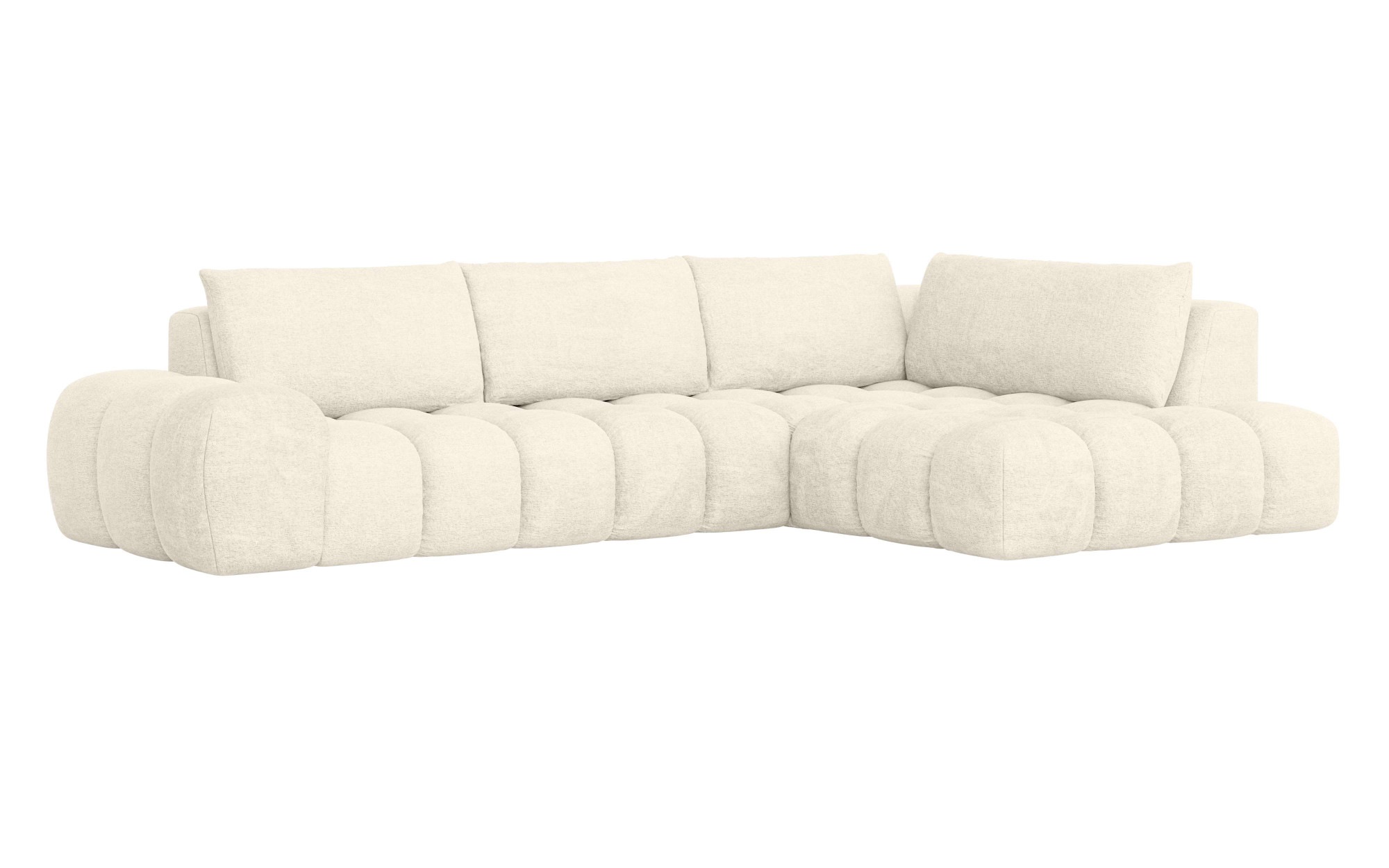 INOSIGN Ecksofa »AZITA klein, L-Form, elegant und bequem Designsofa«, lose Rückenkissen, traumhafte Steppung, Maße B/T/H: 296/176,5/89 cm