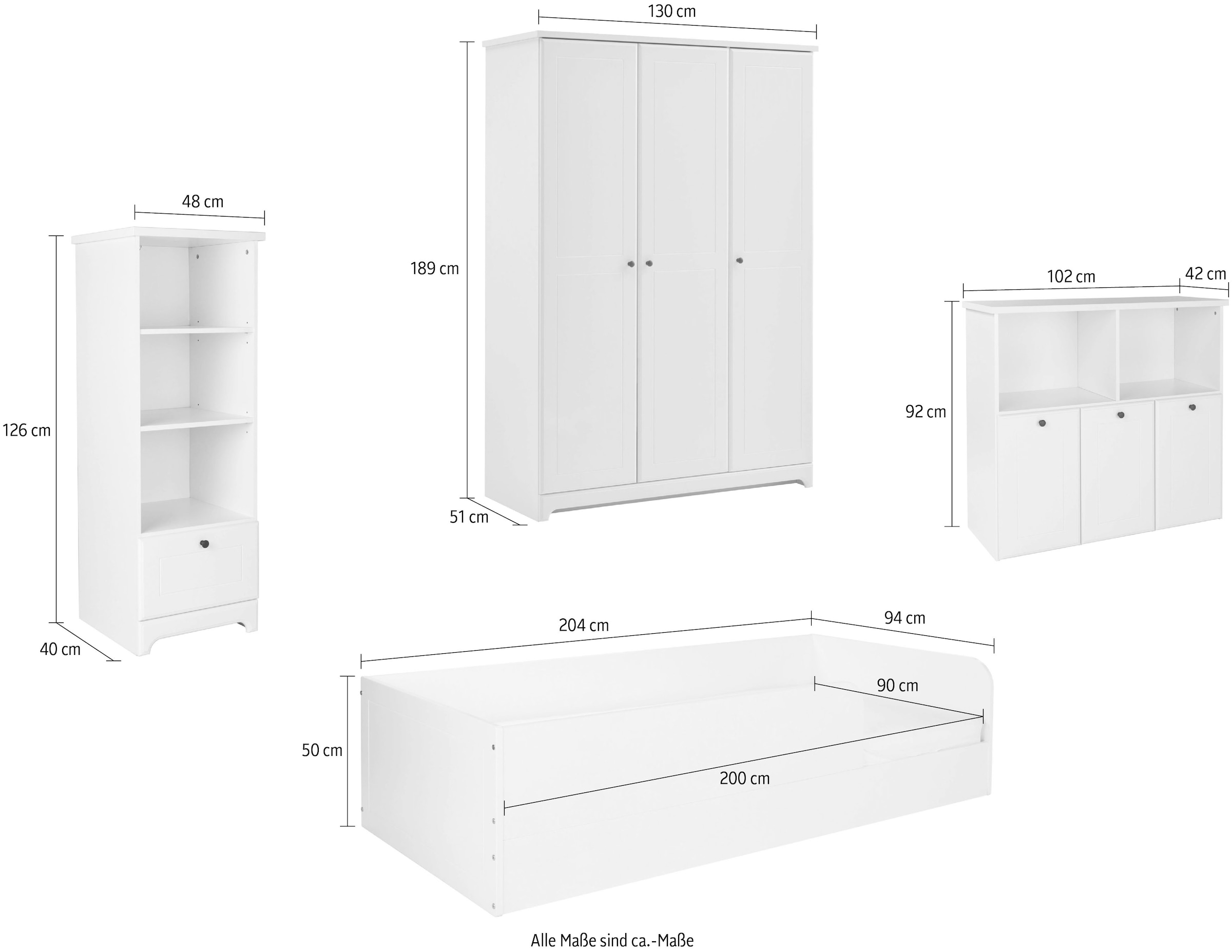 arthur berndt Jugendzimmer-Set »Kinderzimmer »Thilo«  Set 4-teilig« Set, 4 Stk. tlg. Modernes Kleinkinderzimmer - Set