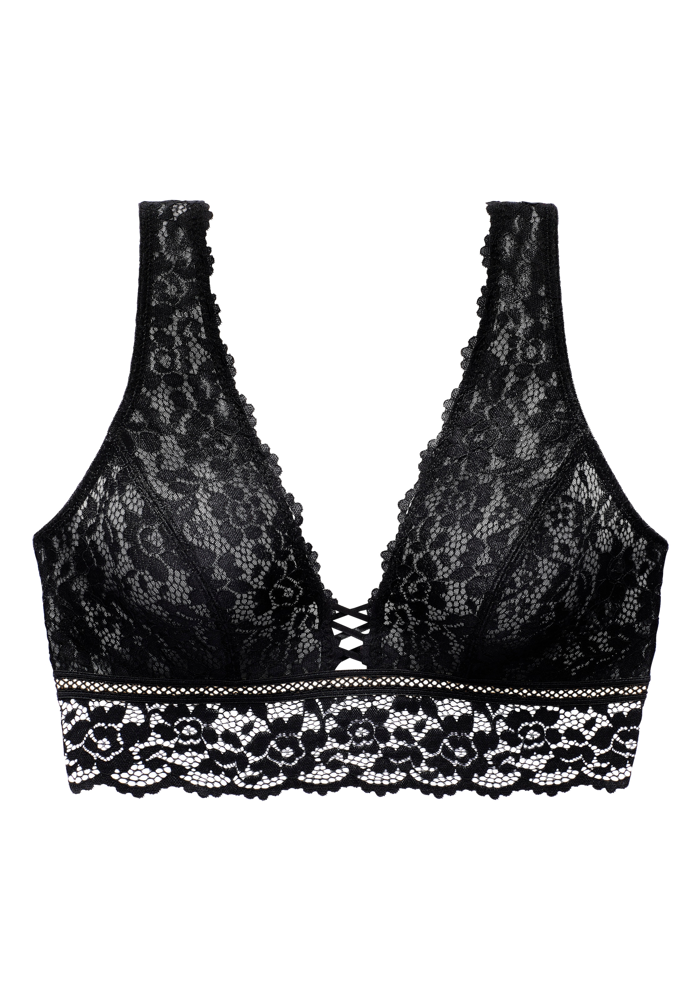 Vivance Bralette, ohne Bügel, rundherum aus floraler Spitze, Dessous