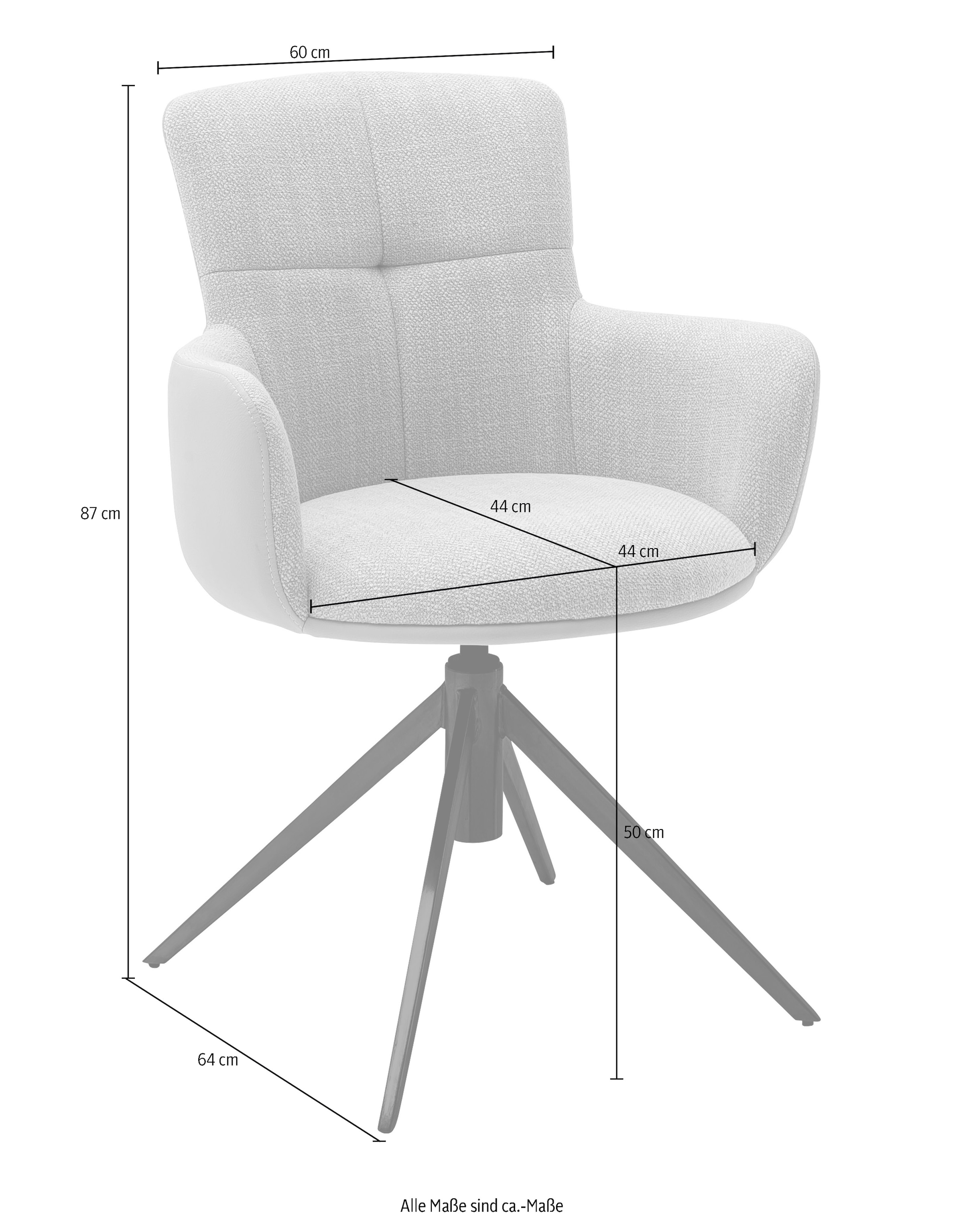 MCA furniture Esszimmerstuhl »Mecana«, (Set), 2 St., 2er Set Materialmix, Stuhl  360° drehbar mit Nivellierung, bis 120 kg auf Raten bestellen