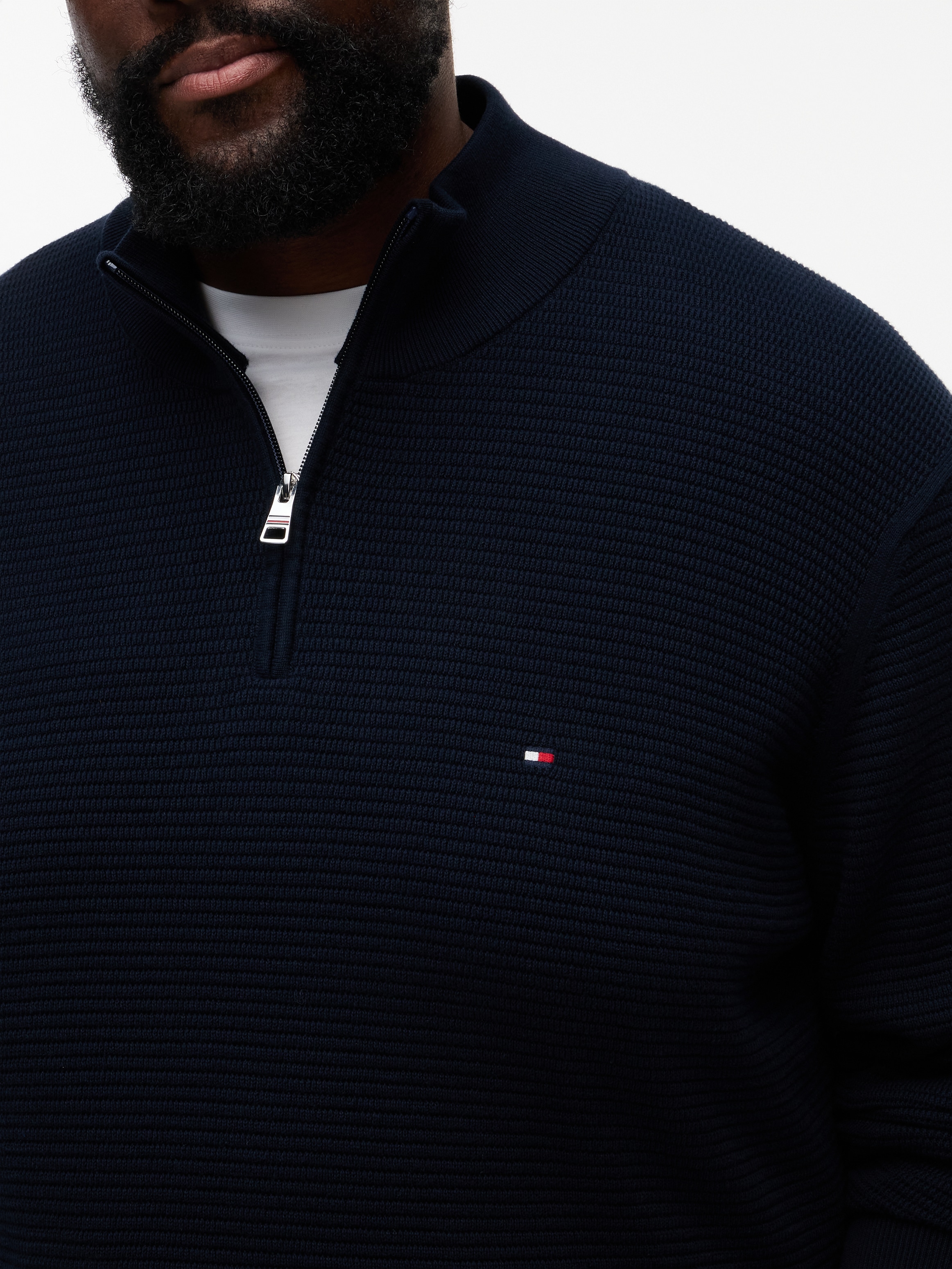 Tommy Hilfiger Big & Tall Strickpullover »BT-SEASONAL STRUCTURE ZIP MOCK« Große Größen,