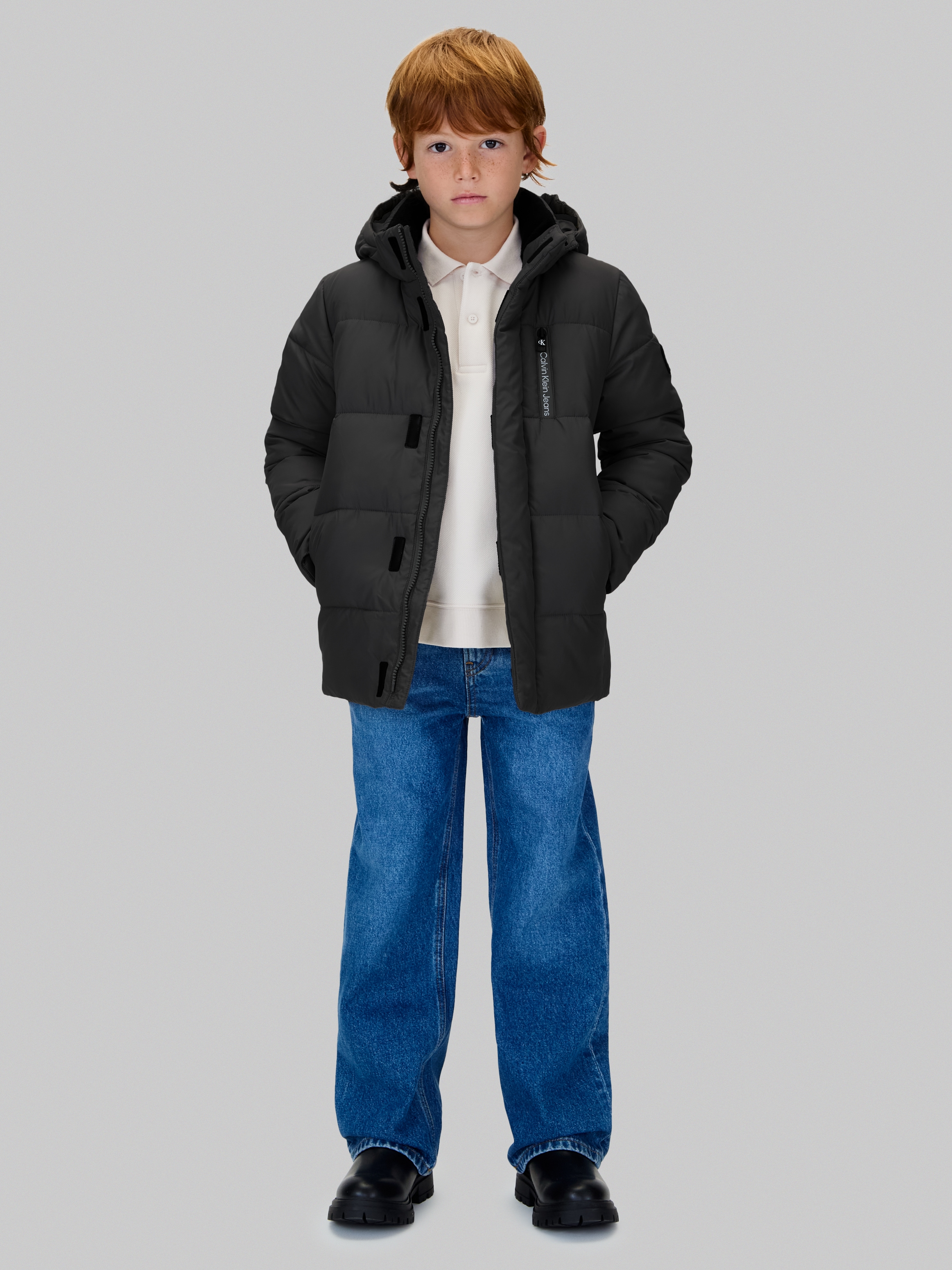 Calvin Klein Jeans Winterjacke »ESSENTIAL PUFFER JACKET«, mit Kapuze, für Kinder bis 16 Jahre und Calvin Klein Markenlabel