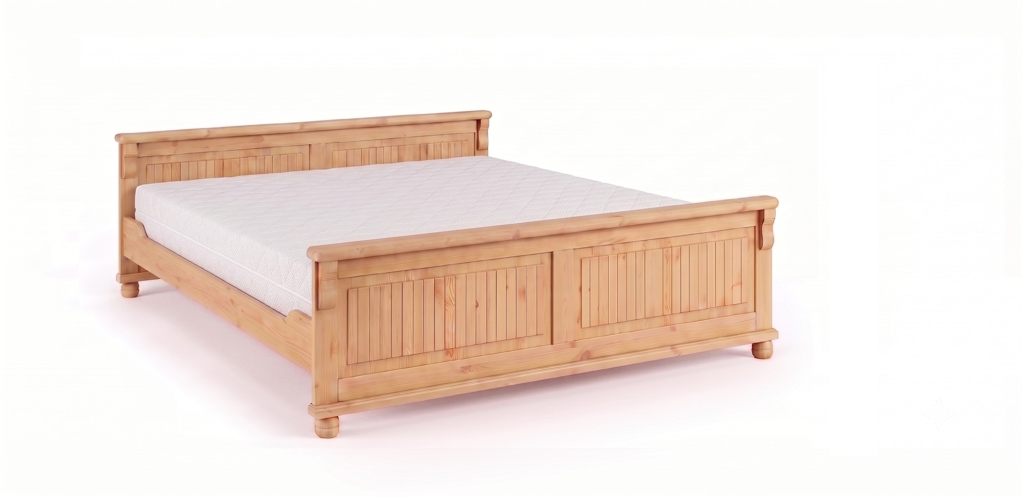 OTTO home Massivholzbett »Adele« Breite 140 oder 180 cm, Landhausstil,  aus massiver Kiefer, schöne Kassettenoptik, Lamellenoptik