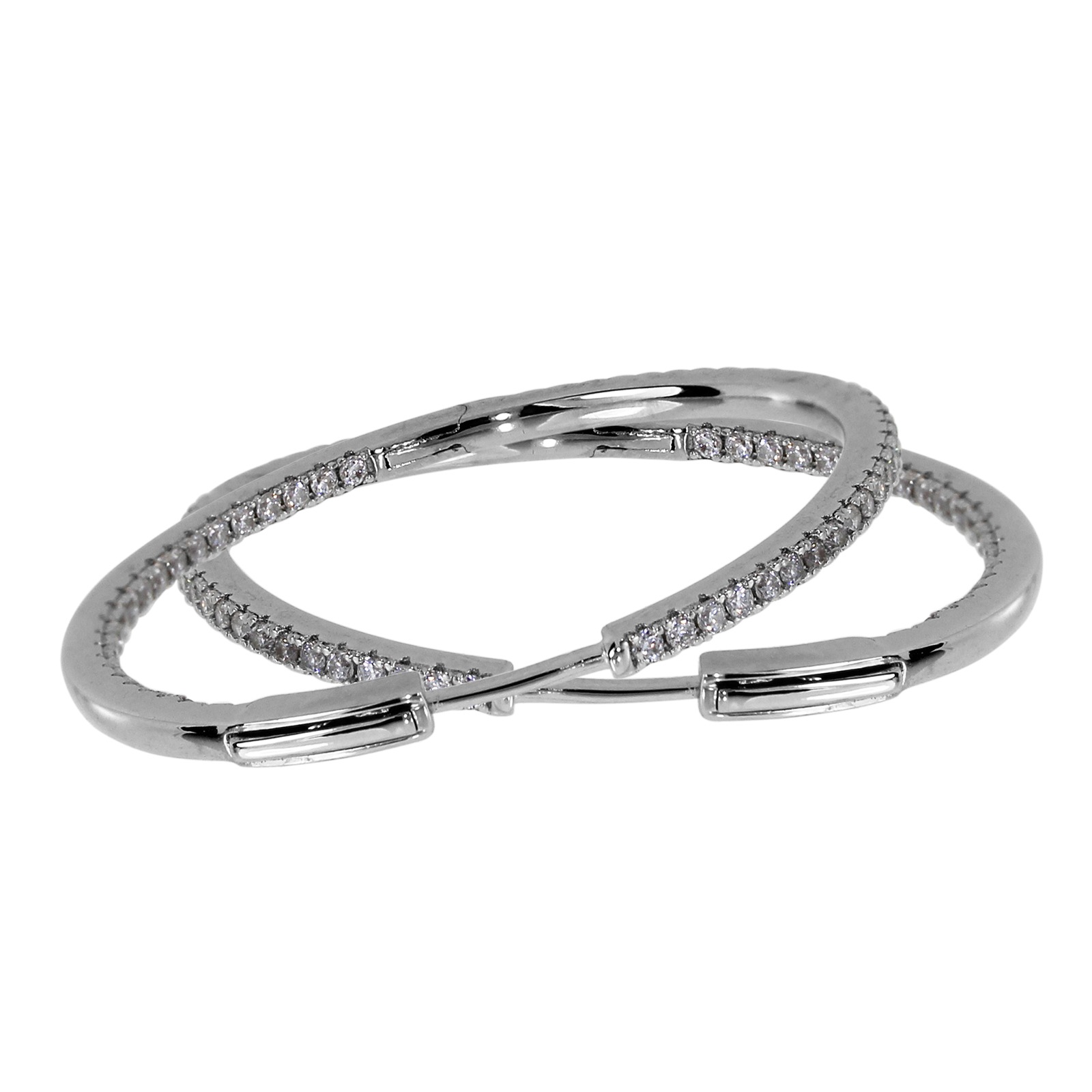 OSTSEE-SCHMUCK Klappcreolen »- Simone 40 mm - Silber 925/000 - Zirkonia«