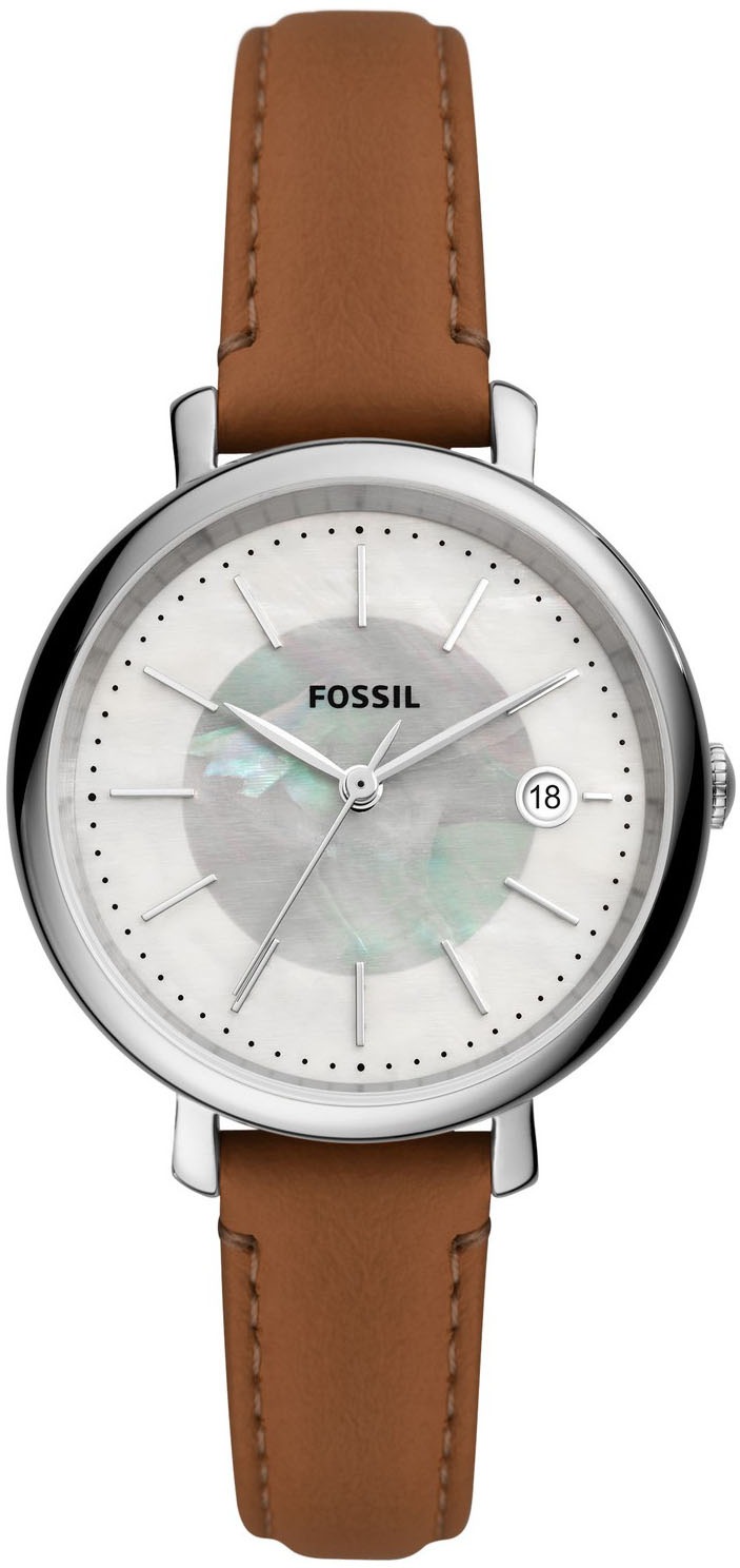 Fossil Solaruhr »Jacqueline, ES5090«, Armbanduhr, Damenuhr, Datum, Nachhaltigkeitssiegel