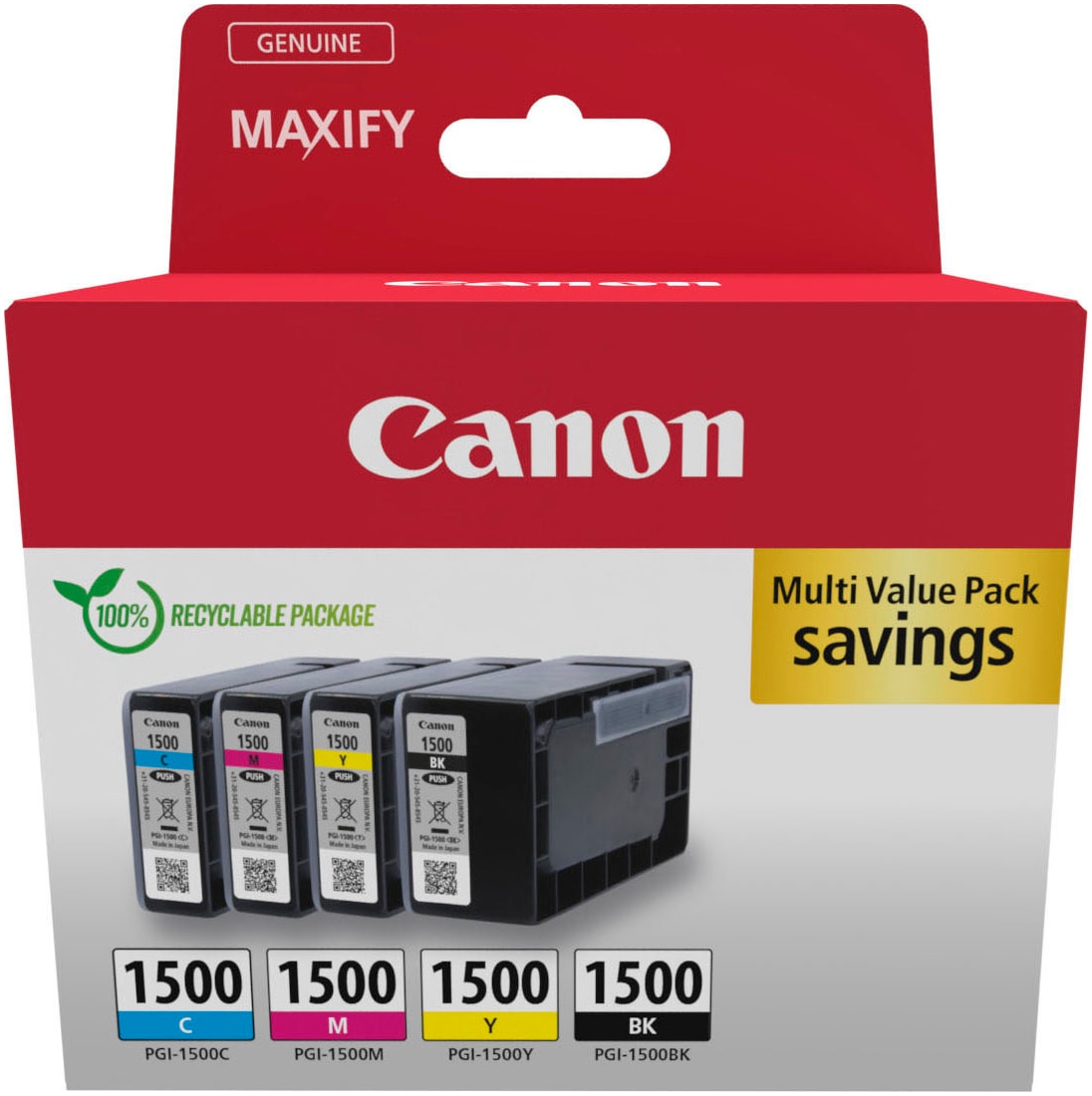Canon Tintenpatrone »Canon PGI-1500 BK/C/M/Y Tinte Multipack«