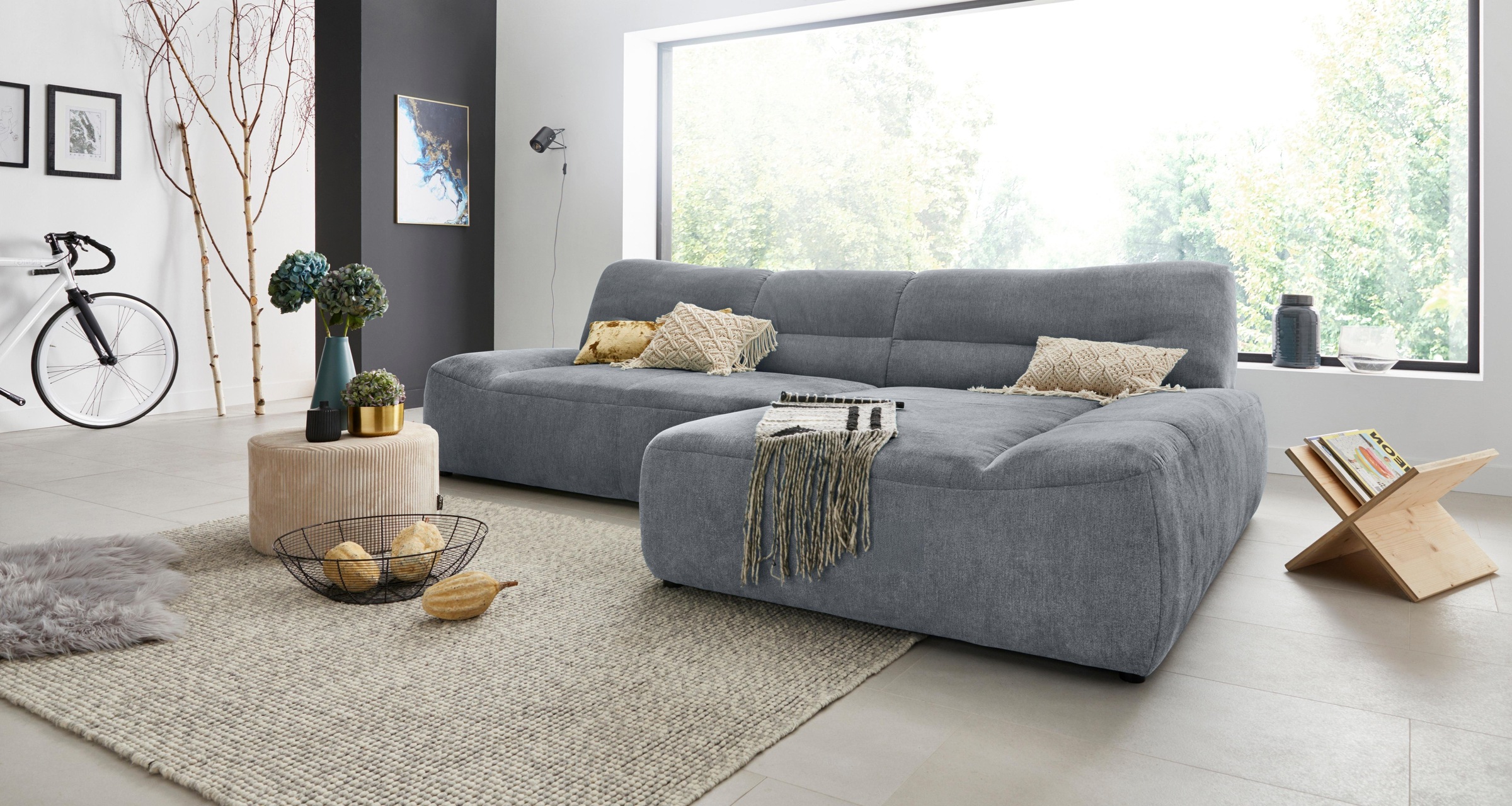 DOMO collection Ecksofa »Cesena moderne Polsterecke mit flachen Armlehnen, L-Form«, fester Sitzkomfort, frei im Raum stellbar