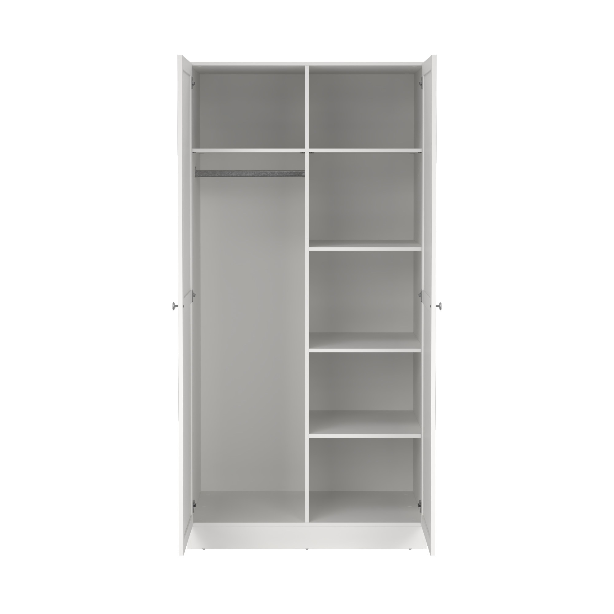Home affaire Kleiderschrank »Billund, skandinavischen Design & viel Stauraum, 2 Breiten 145/195 cm« Viel Stauraum mit Böden & Kleiderstange, praktische Aufteilung