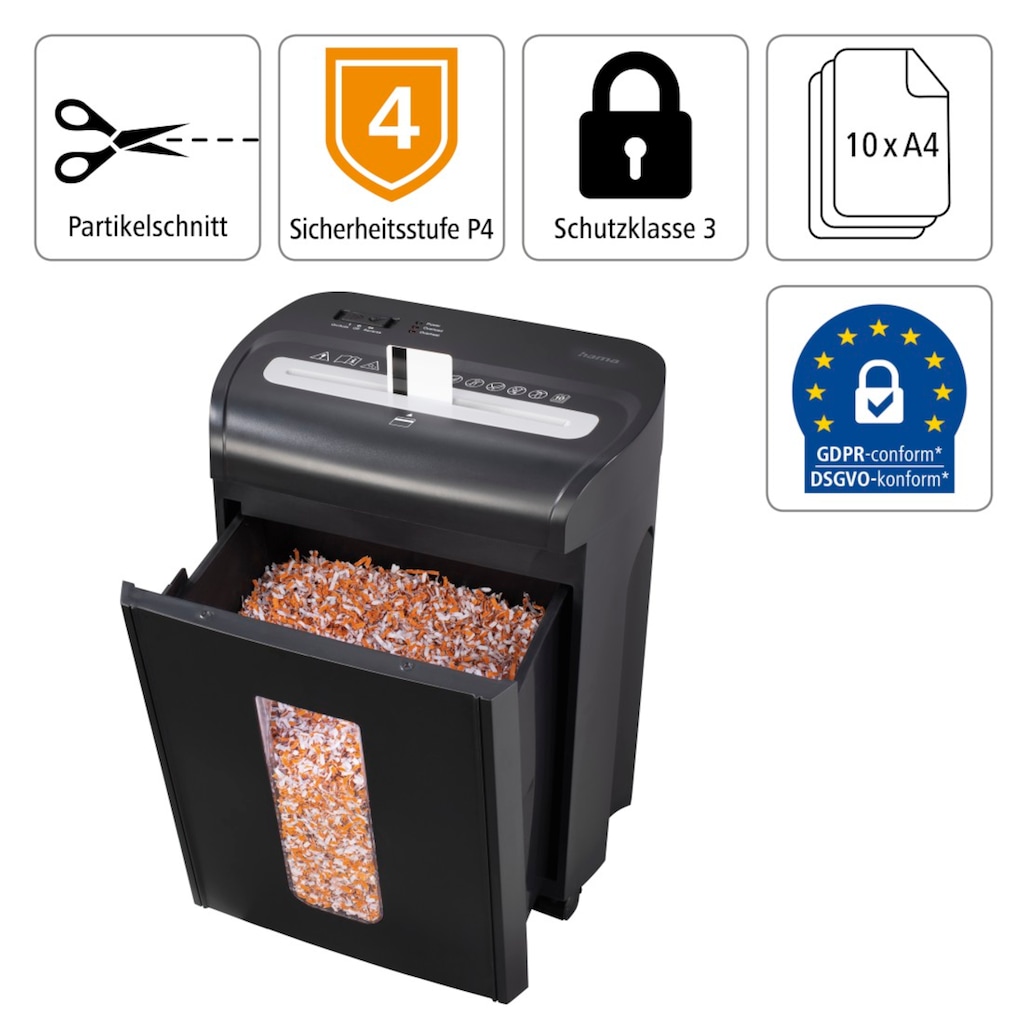 Hama Aktenvernichter »Aktenvernichter Premium Schredder, Sicherheitsstufe E4 P4 T5, 18 Liter«