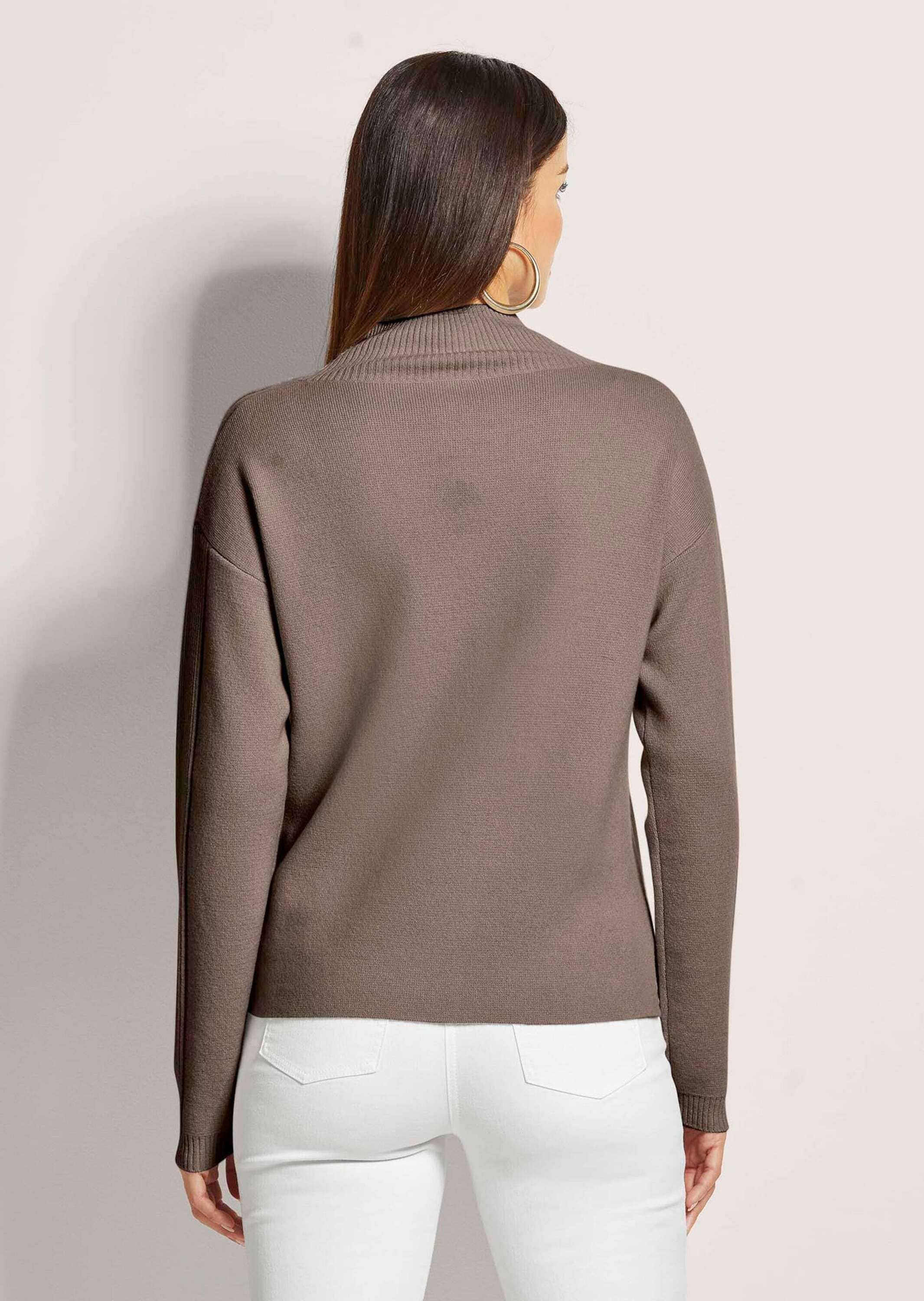 MADELEINE Longpullover »Strickpullover Kaschmir-Pullover mit Pointelle-Muster« Mit Ripp-und Ajourstrick