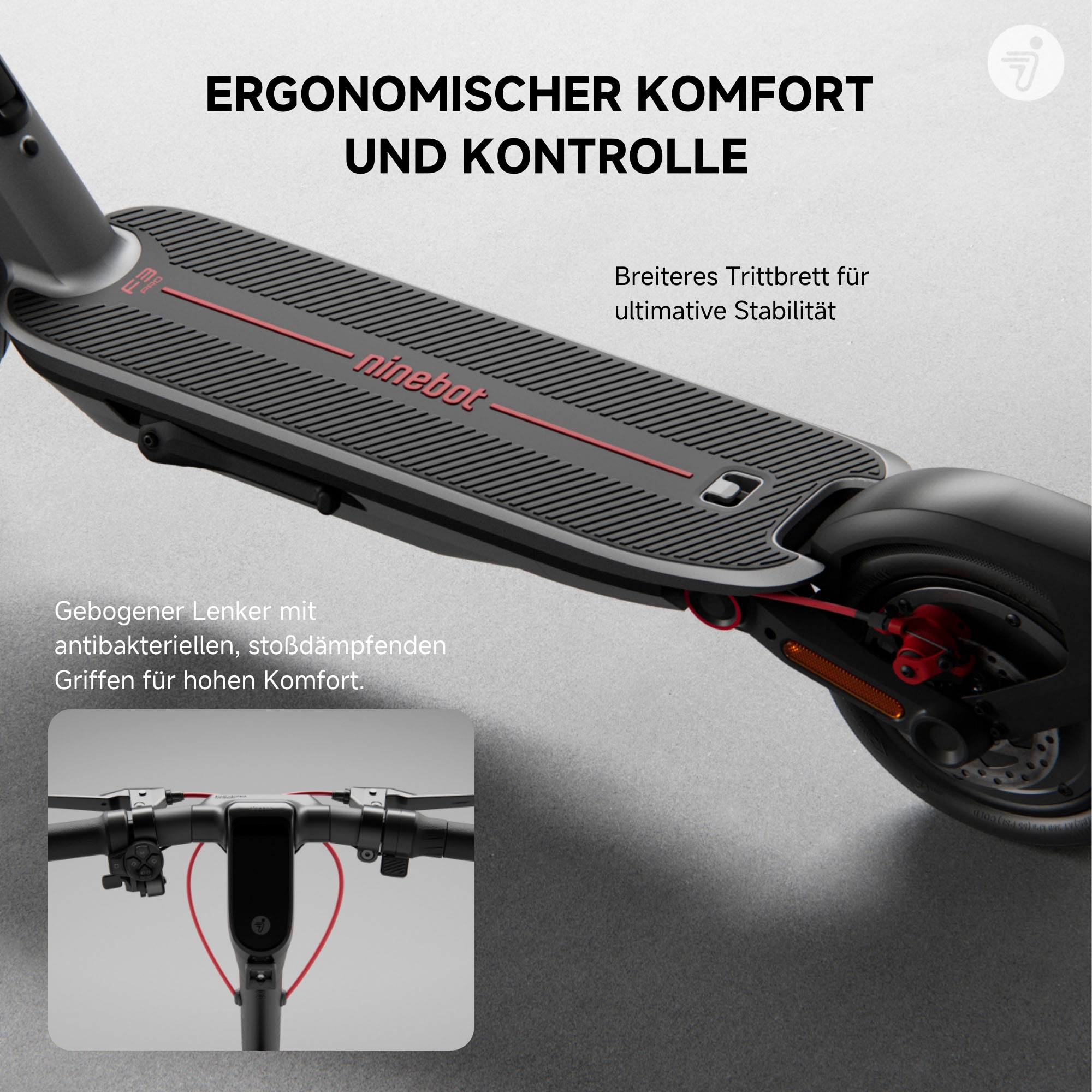 ninebot by Segway E-Scooter »F3 Pro D«, mit Straßenzulassung, 70 km Eco Modus Reichweite, 60 km bei 20 km/h