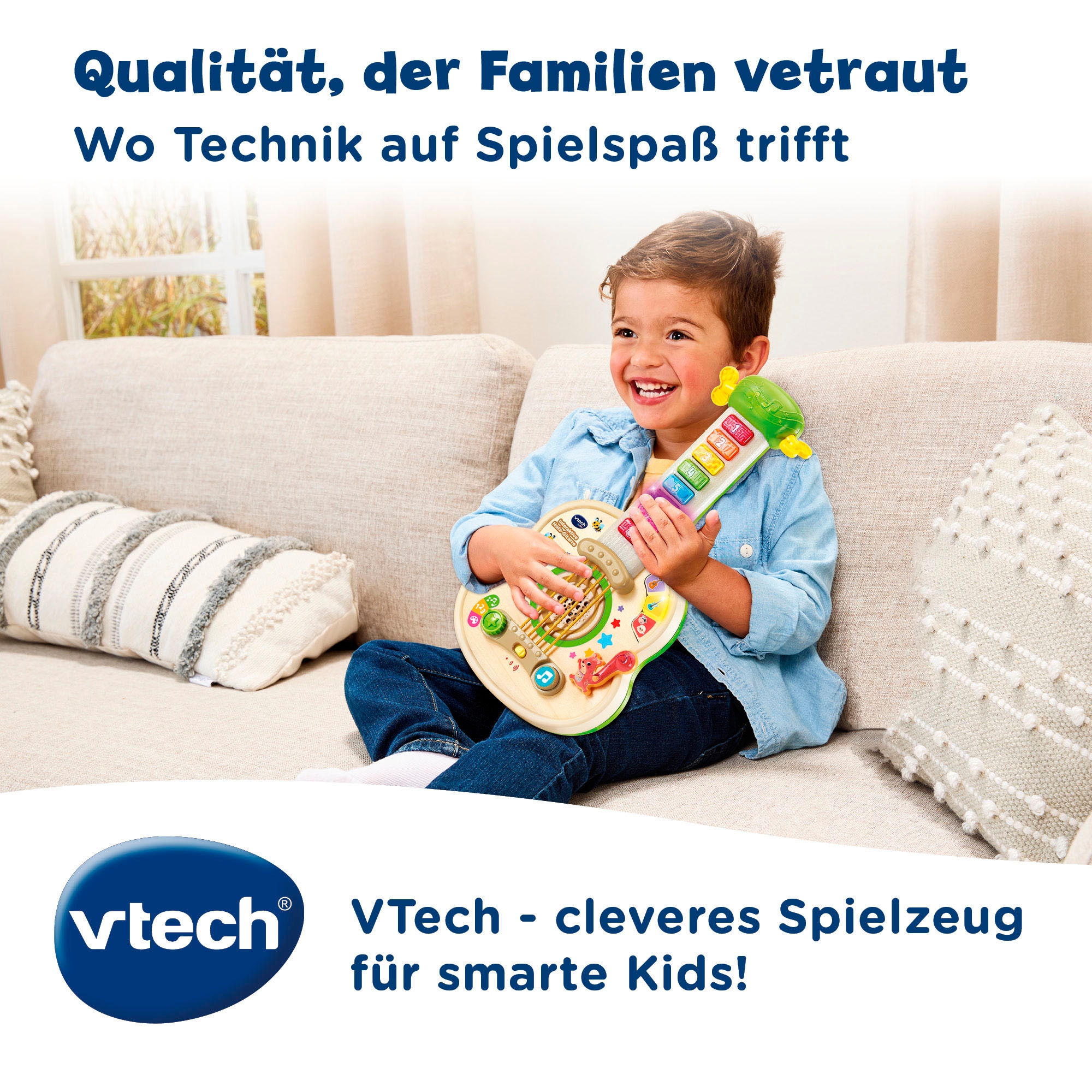 Vtech® Spiel-Gitarre »Interaktive Holz-Gitarre« mit Licht und Sound