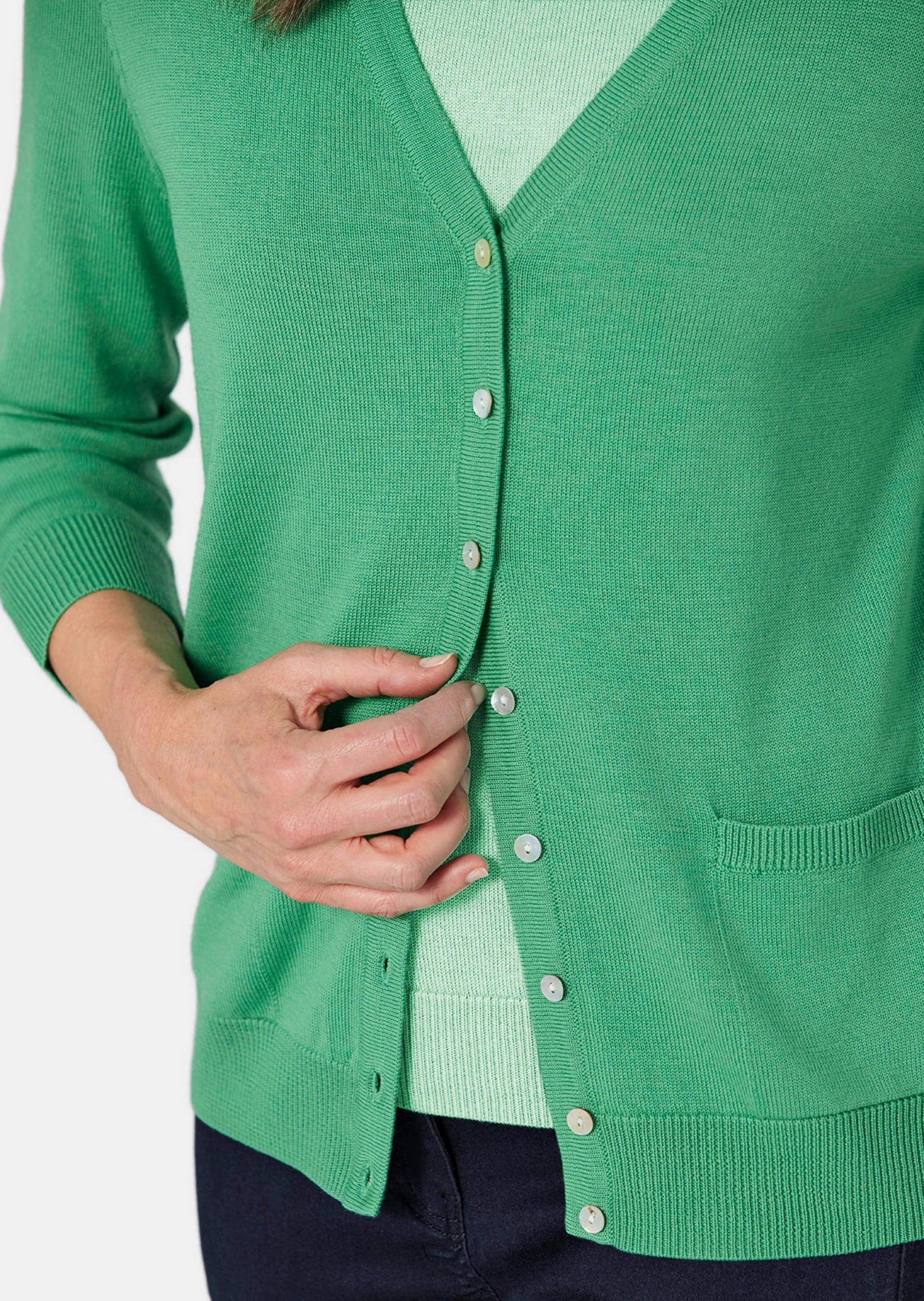 GOLDNER Strickjacke »Uni Merino-Cardigan Langarm«