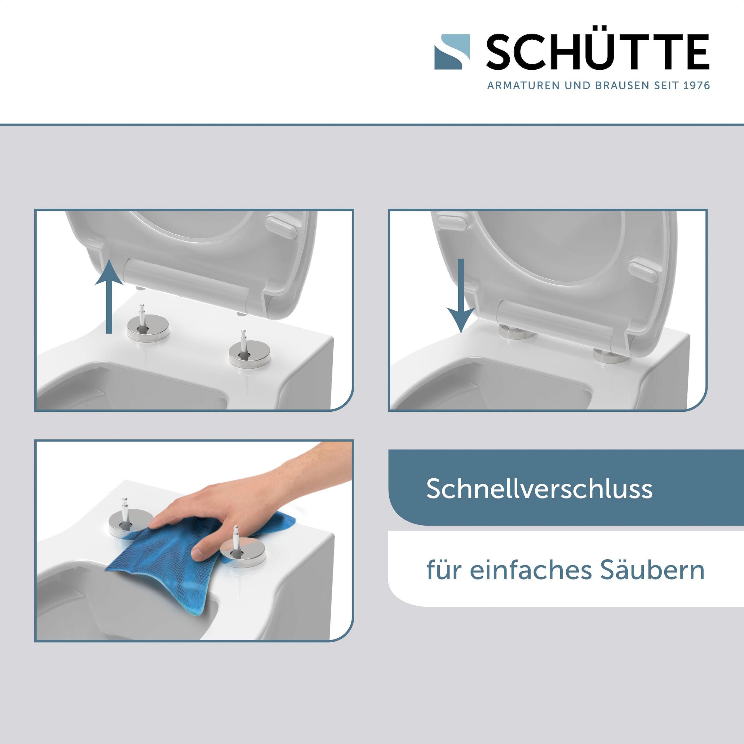 Schütte WC-Sitz »SLIM« Duroplast, Absenkautomatik, Schnellverschluss, besonders flache Form