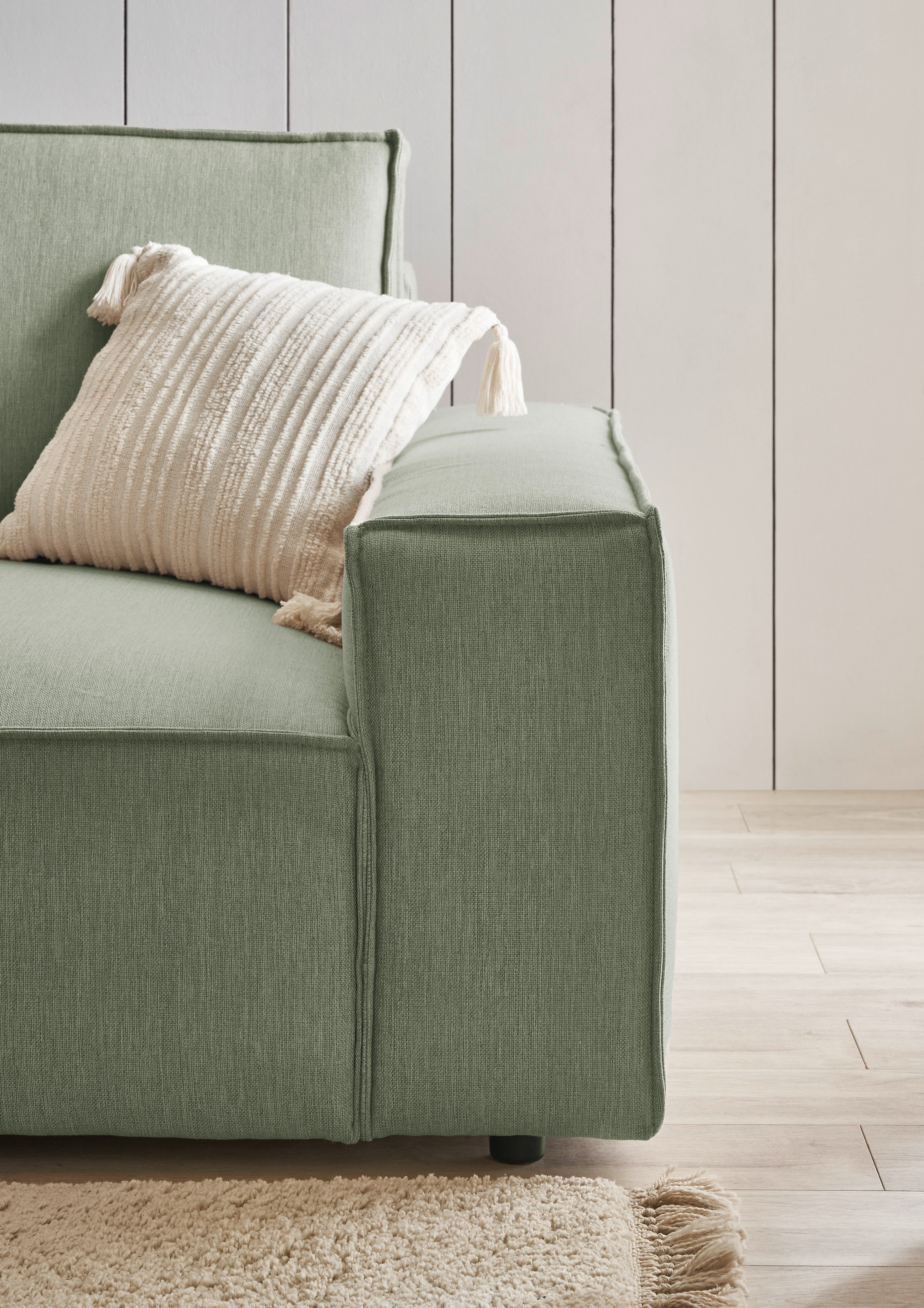 Home affaire Ecksofa »NEU: SHERWOODL XXL 284, Big-Sofa L-Form, tiefe Sitzfläche 95 cm, Cord,«, Leinenoptik, Recamiere rechts/links, auch als Schlafsofa stellbar