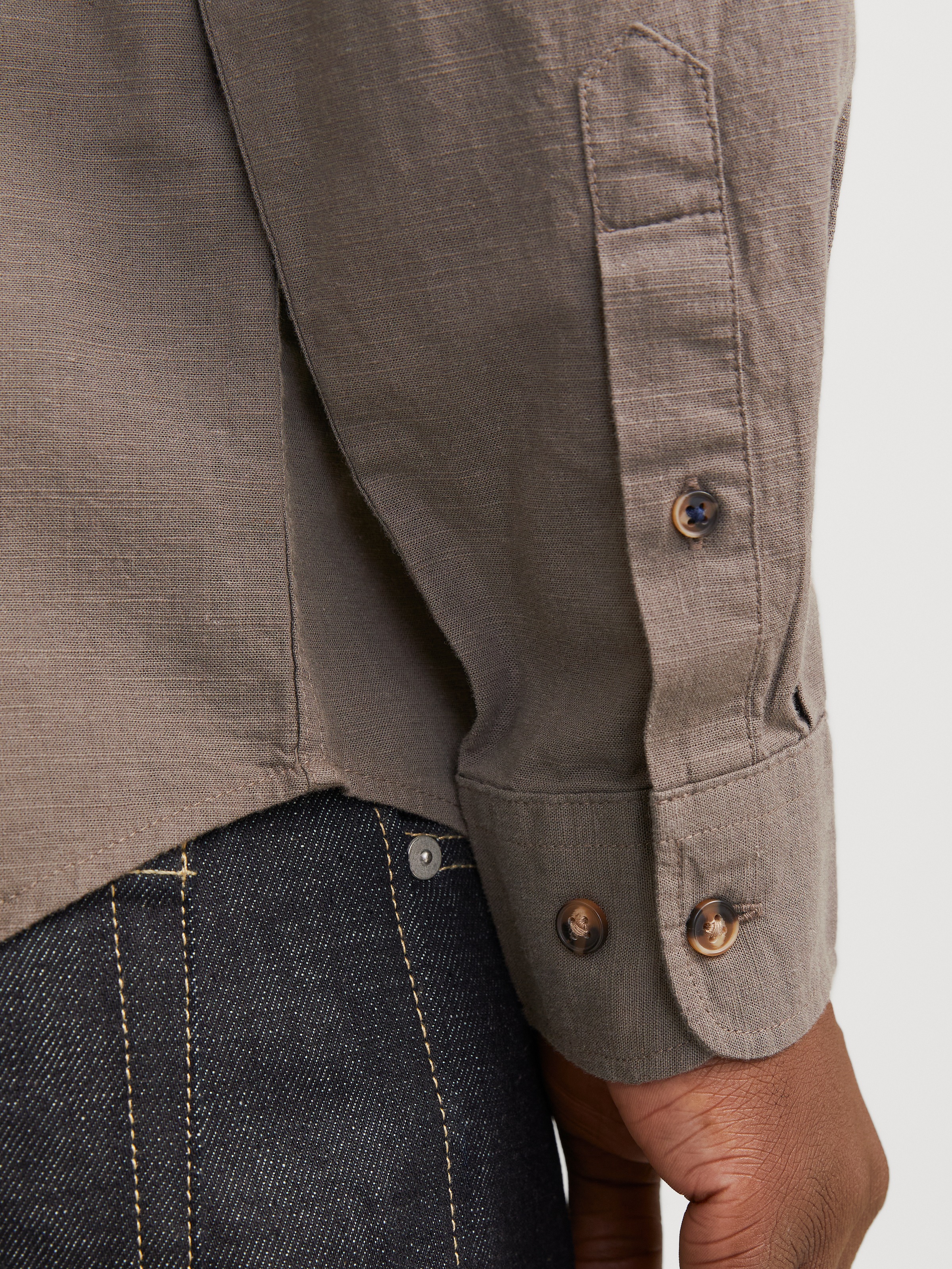Jack & Jones Langarmhemd »JJESUMMER BAND SHIRT LS SN«, mit Bandkragen