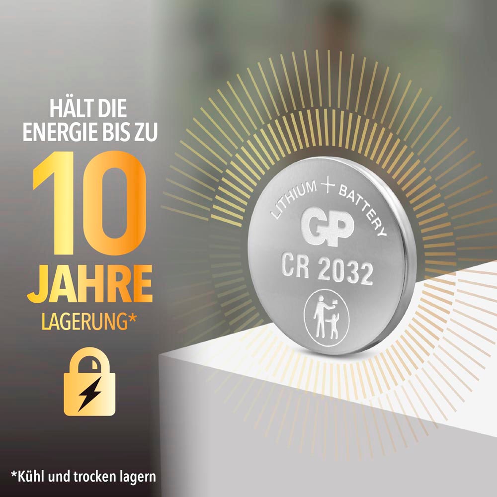 GP Batteries Knopfzelle »8 Stck CR2032 GP Lithium 3V«, 3 V, (Set, 8 St.)