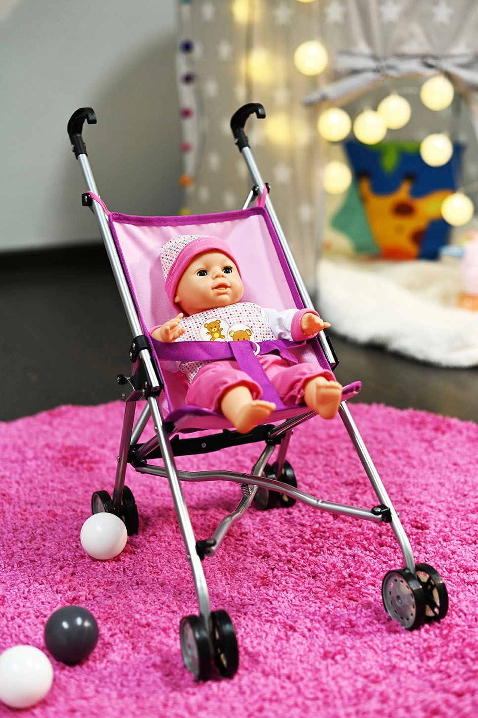 Knorrtoys® Puppenbuggy »Sim -  princess pink«