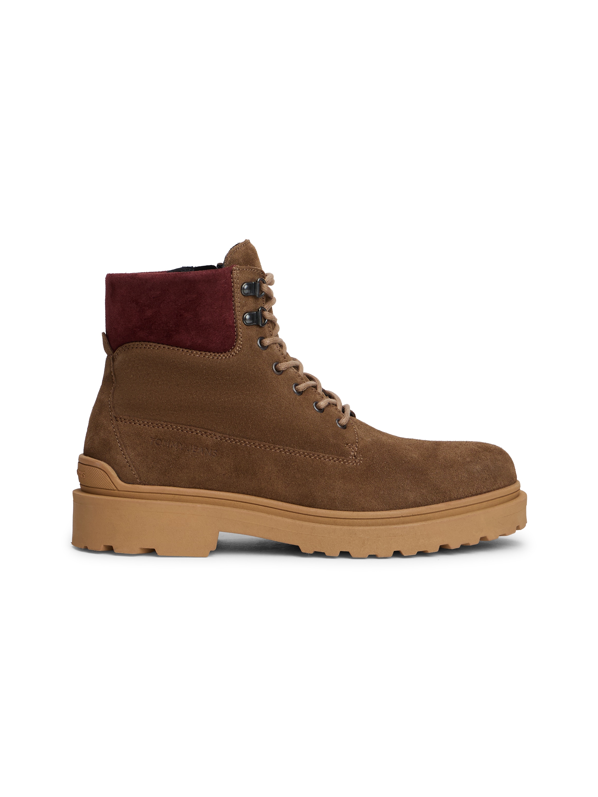 Tommy Jeans Schnürboots »TJM LACE UP BOOT SUEDE«  , Blockabsatz, Outdoorboots, mit Ösen, im Bergsteigerlook