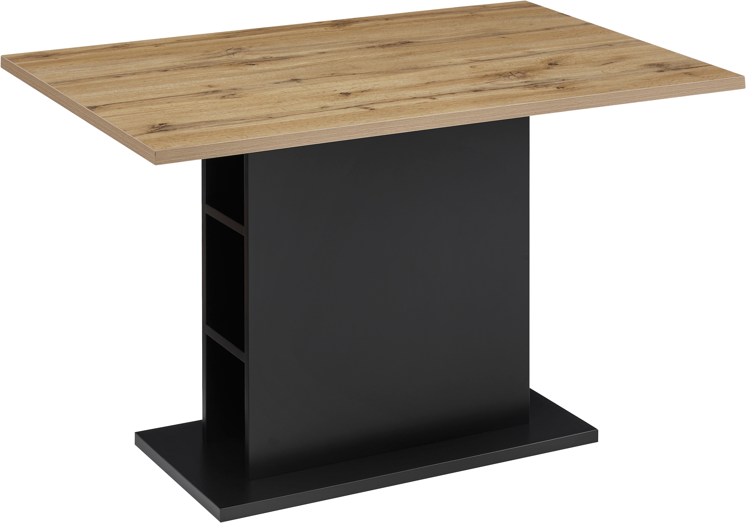 OTTO home Esstisch »Hennia« Säulensockel, integrierte Ablagefächer, Breite 120 cm